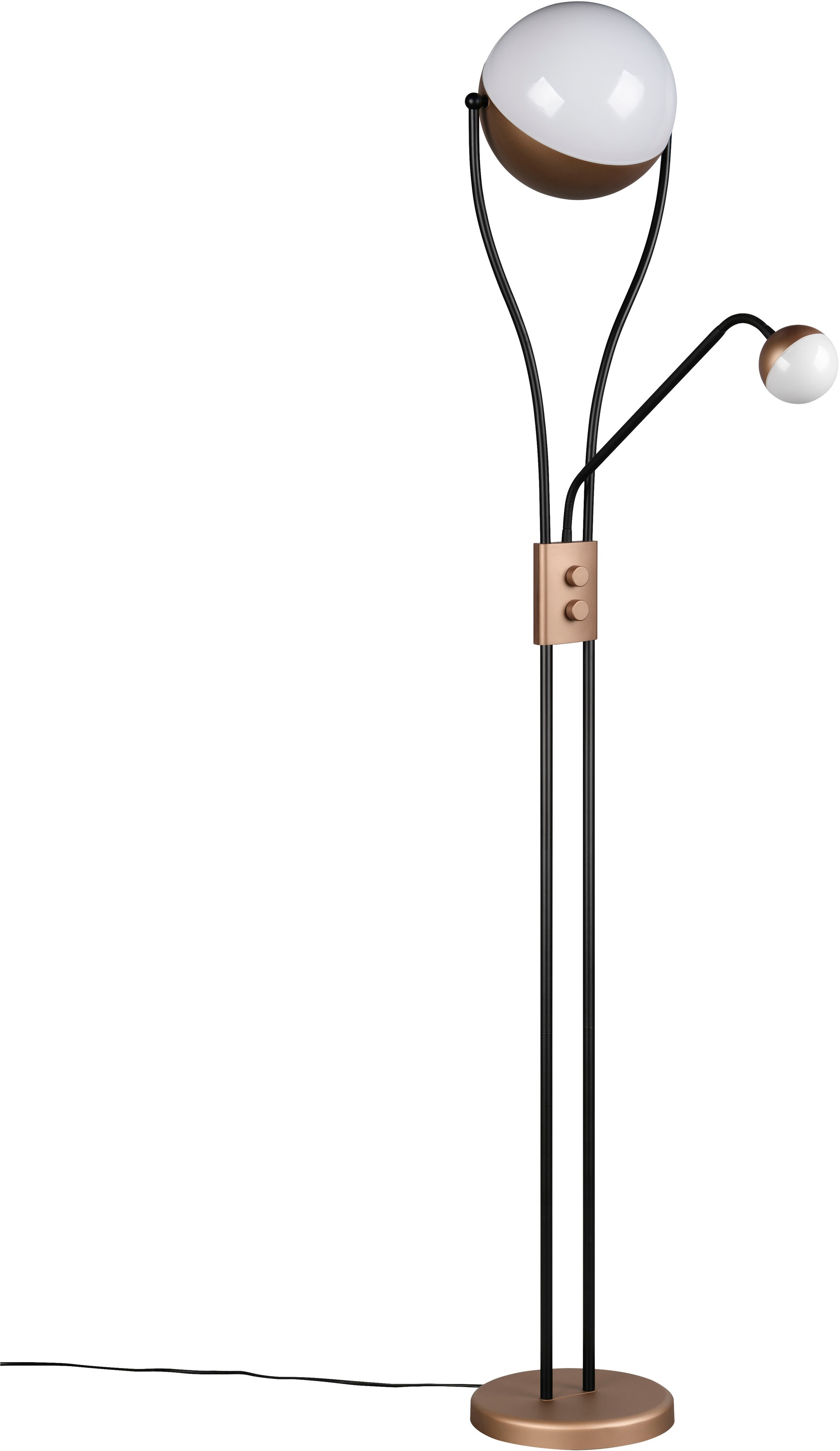 TRIO Leuchten LED Stehlampe »CHRIS, LED Stehleuchte, mit Lesearm, Drehdimmer« LED-Board 1 Stk. Warmweiß flexibles Leselicht getrennt schalten + dimmen, warmweißes Licht 3000K