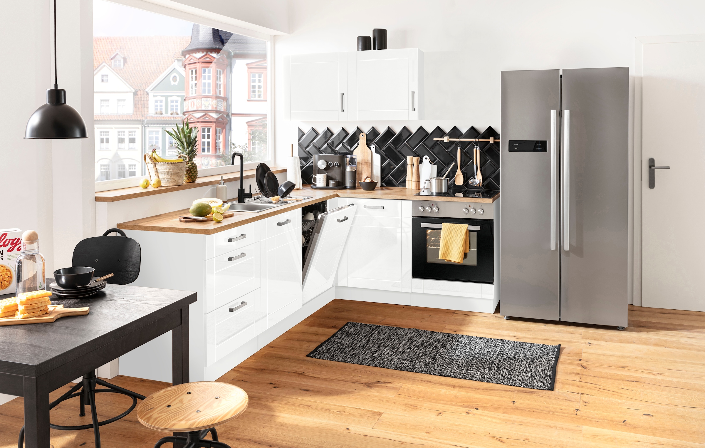 KOCHSTATION Winkelküche »KS-Tinnum«, ohne E-Geräte, Stellbreite 240/180 cm