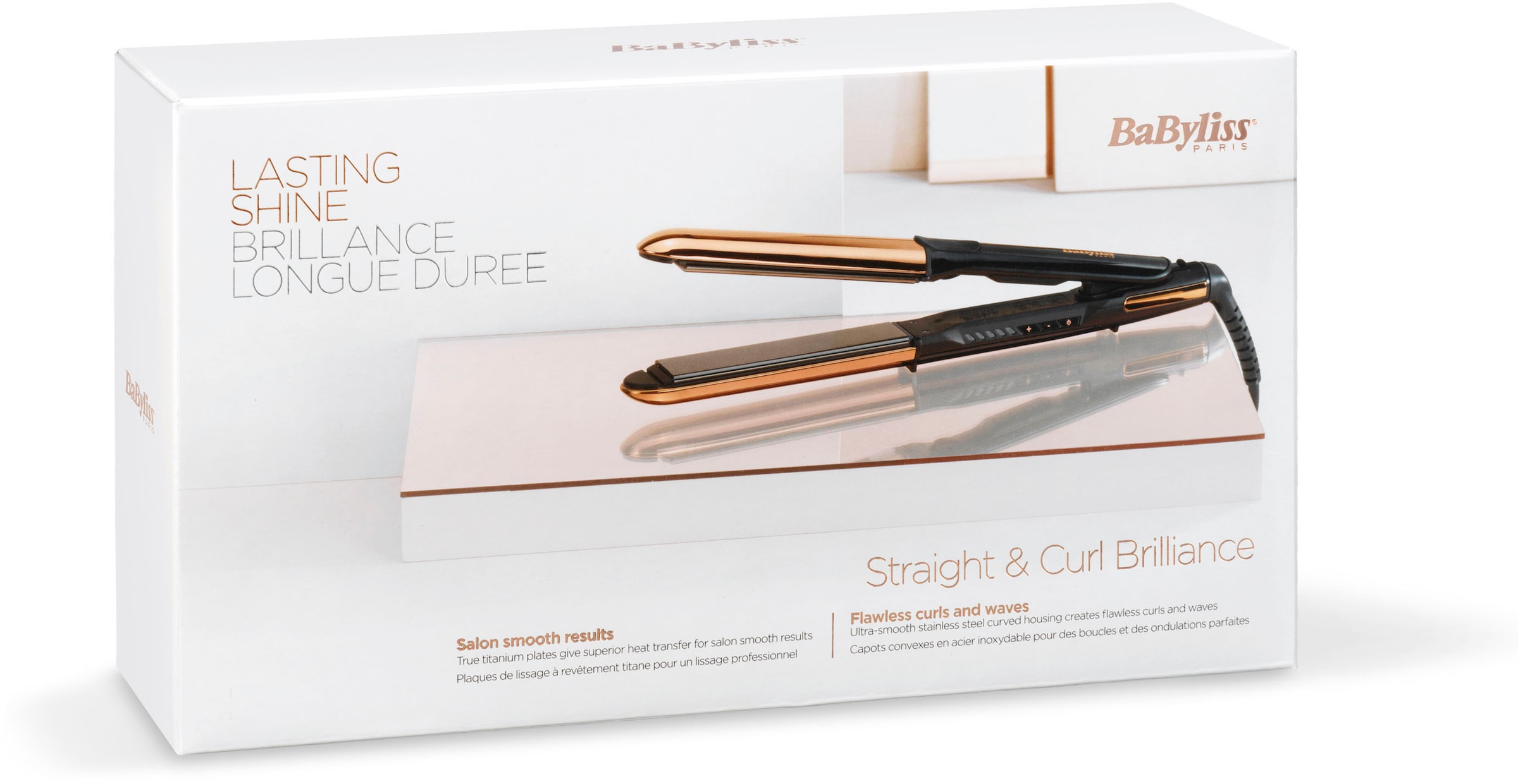 BaByliss Glätteisen »ST482E Straight & Curl Brilliance«, Titan-Beschichtung, 2-in-1 Glätteisen