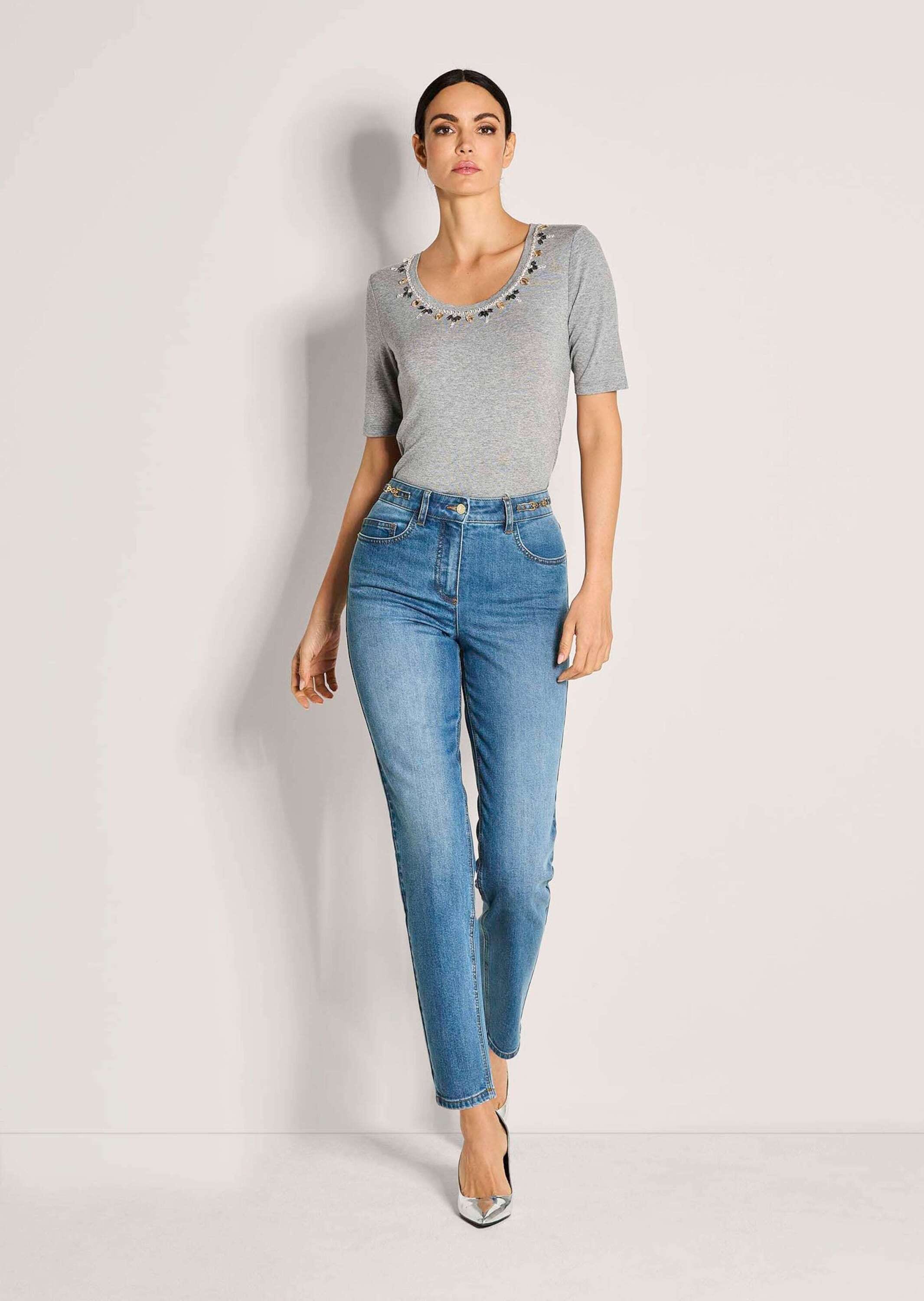 MADELEINE Regular-fit-Jeans »Jeans Lange Slim Fit Stretch-Jeans«