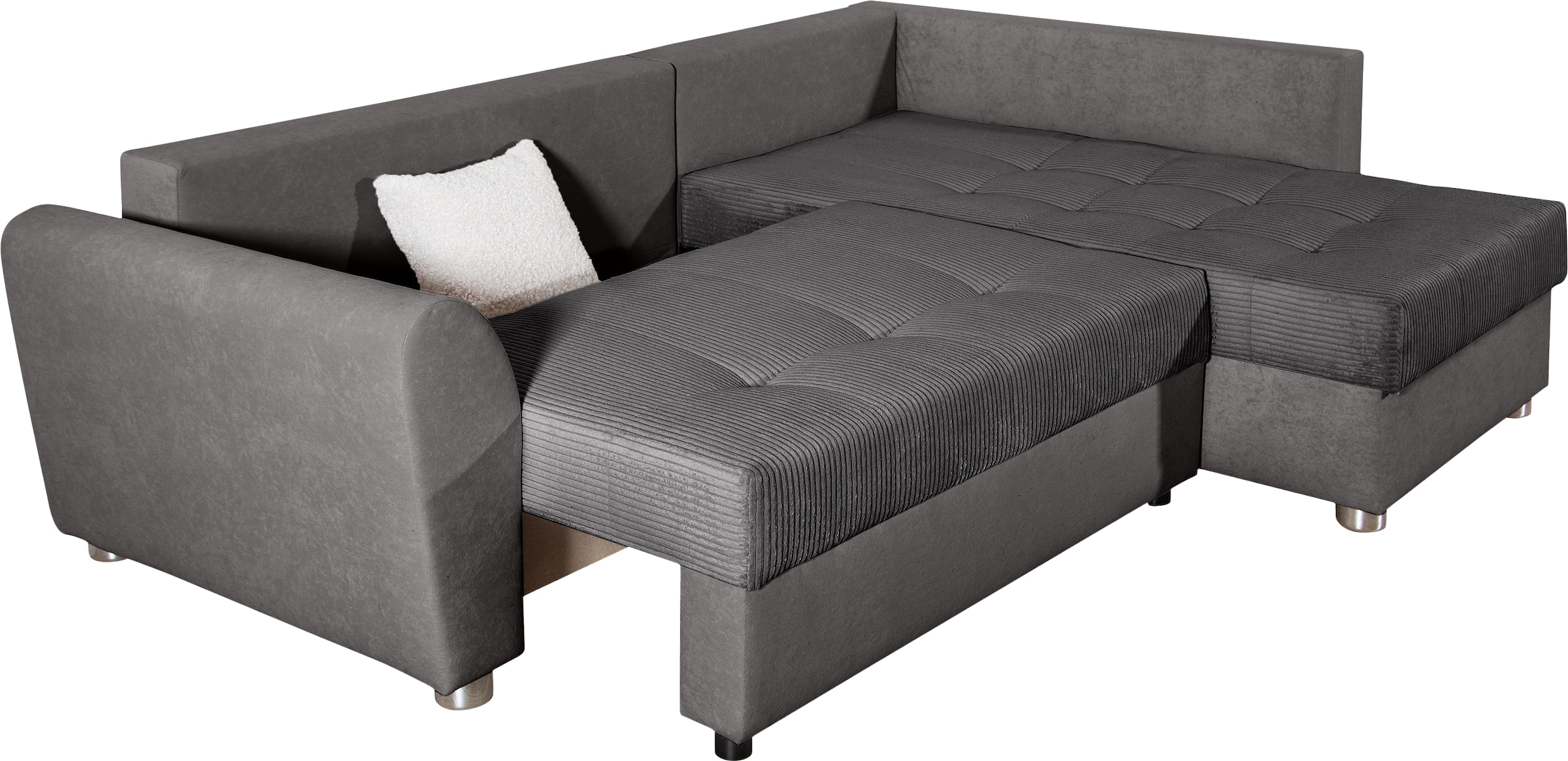 COLLECTION AB Ecksofa »Jana L-Form«, inkl. Bettfunktion,Bettkasten und Bonnelfederkern