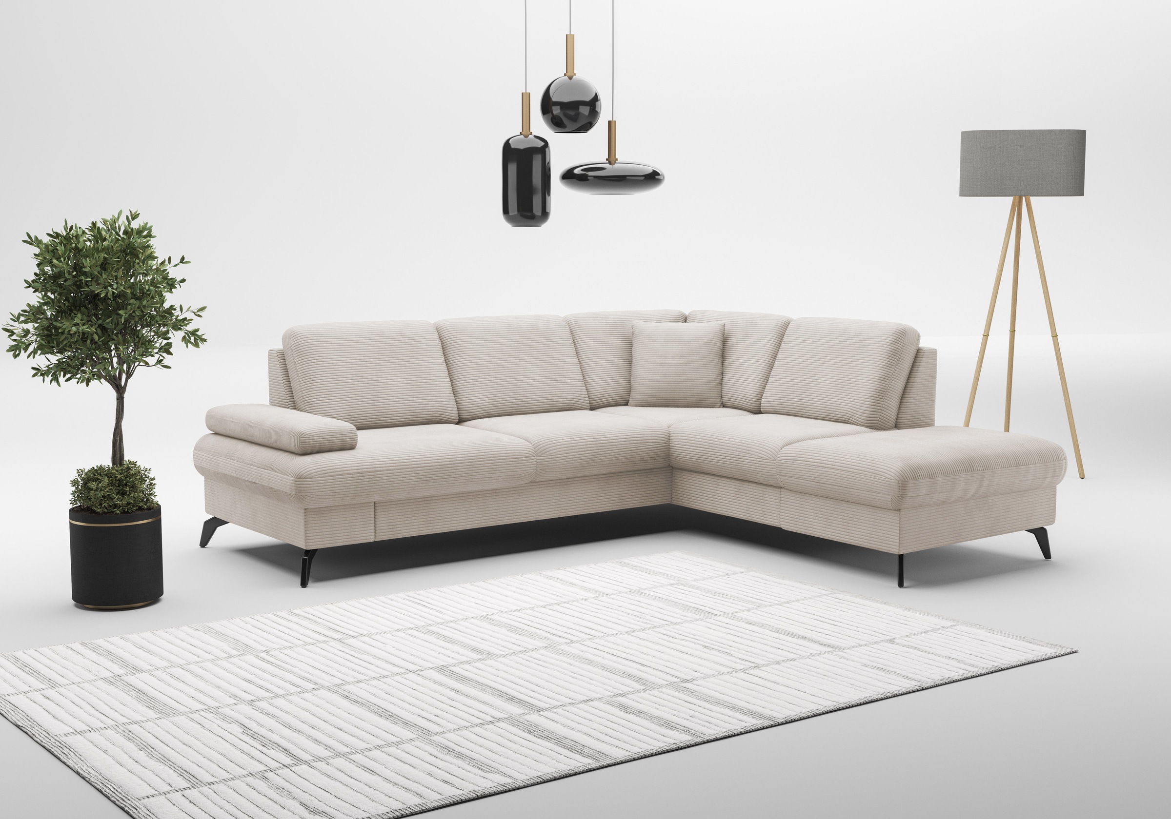 sit&more Ecksofa »Morris Jubi L-Form«, inkl. Armteilfunktion und 1 Zierkissen, wahlweise mit Bettfunktion