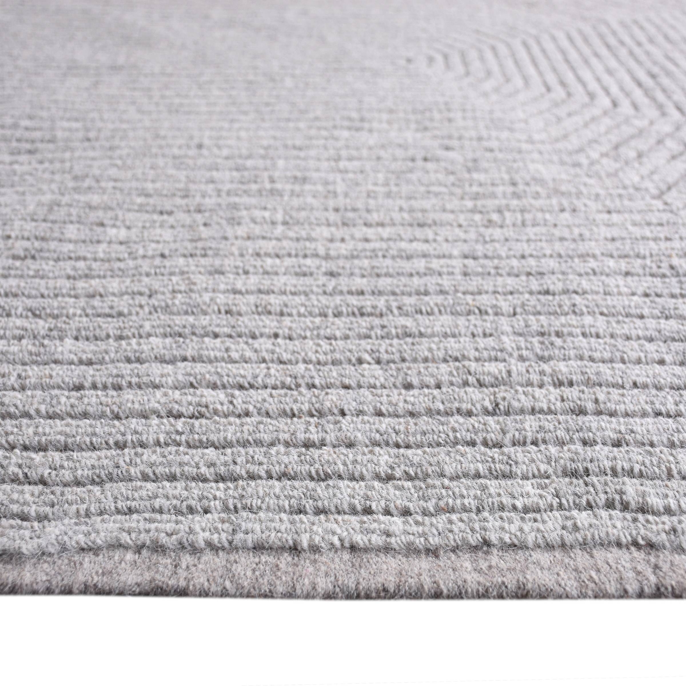 my home Wollteppich »Sola«, rechteckig, 12 mm Höhe, Hoch-Tief-Struktur, Handgearbeitet,Wohnzimmer, Schlafzimmer, Esszimmer