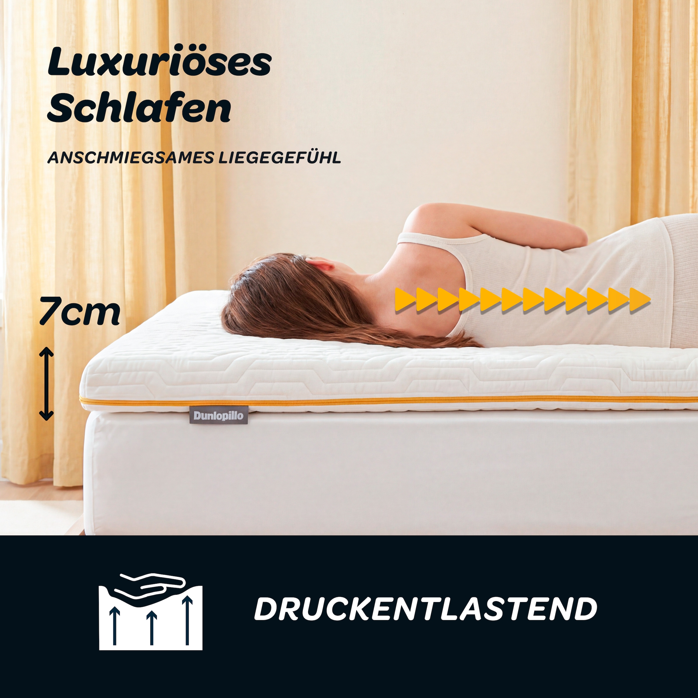 Dunlopillo Topper »Elements, Premium Viscotopper 90x200 & 140x200 cm« Matratzentopper Made in EU Geeignet für Boxspringbetten