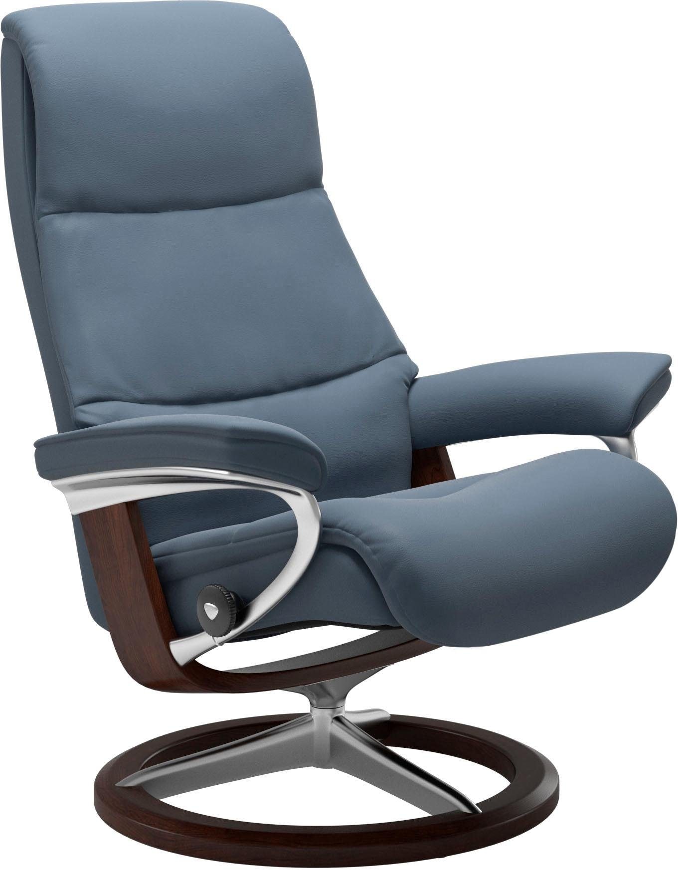 Stressless® Relaxsessel »View«, (Set, Relaxsessel mit Hocker), mit Signature Base, Größe S,Gestell Braun