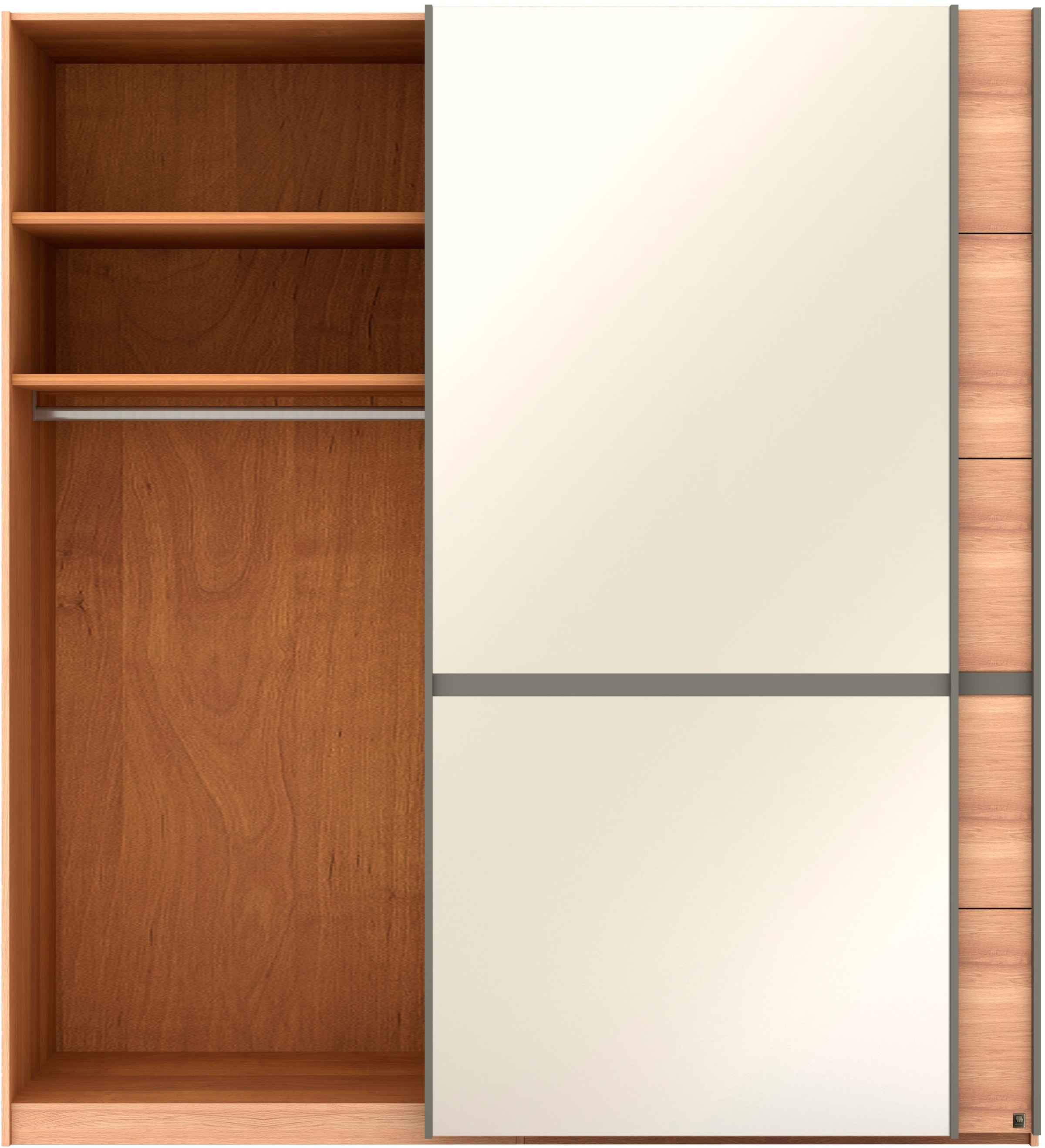 Musterring Schwebetürenschrank »Sorrent, Kleiderschrank, Schrank, Schiebetüren« Teilmassiv Eiche, MADE IN GERMANY,  Türen in Eiche massiv mit Kassetten-Optik, verschiedene Maße verfügbar