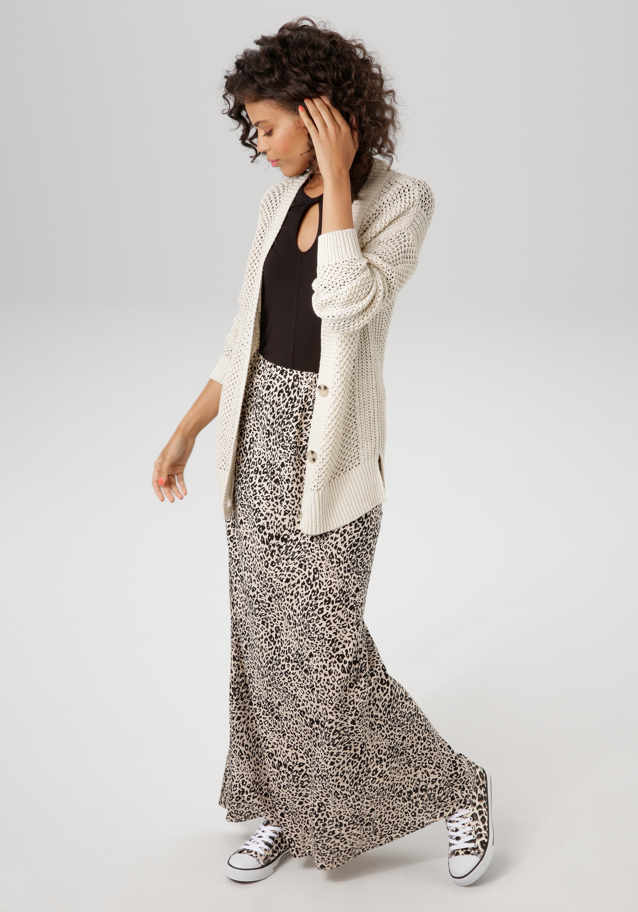 Aniston CASUAL Maxirock, mit trendigem Animal-Print