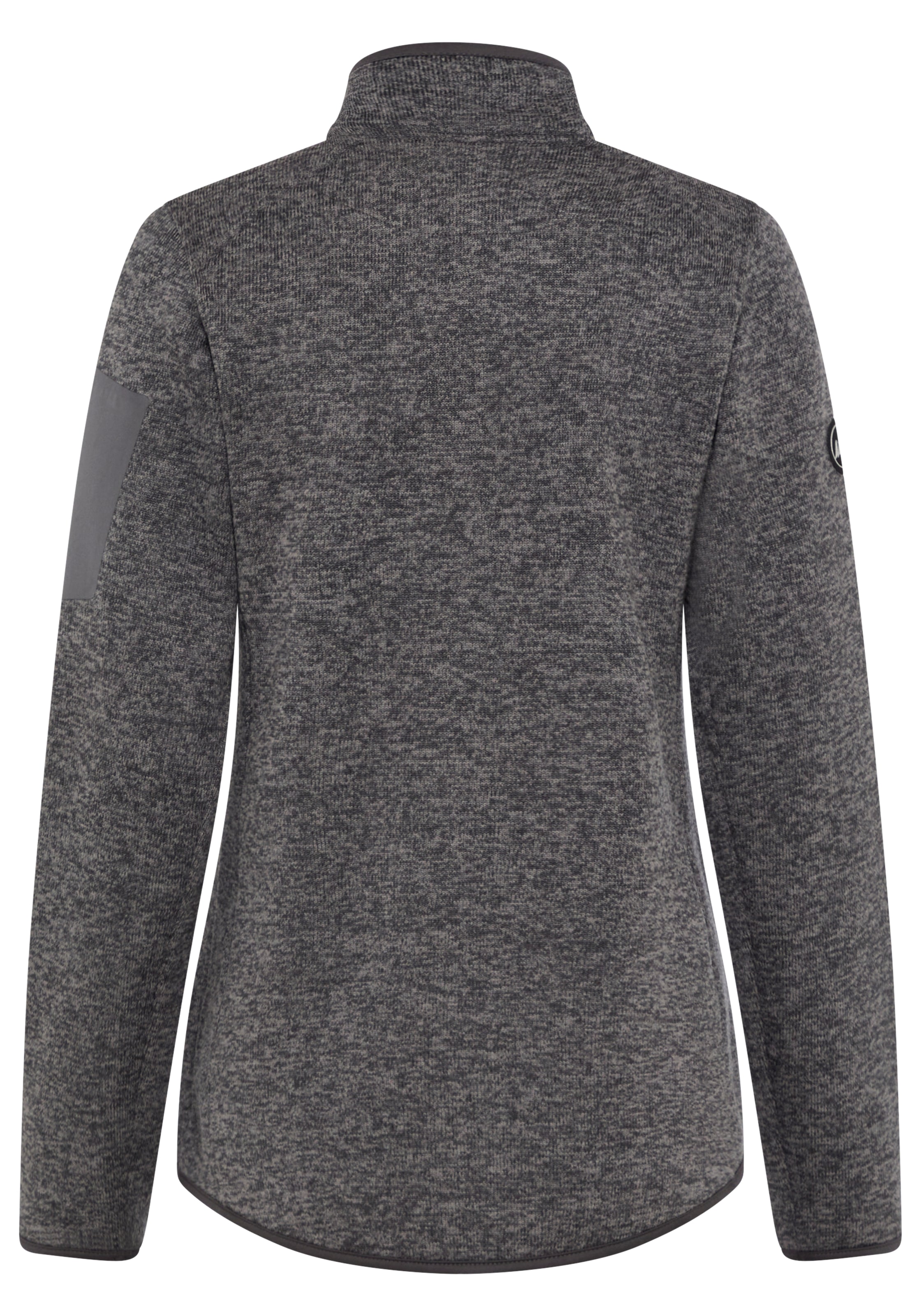 Polarino Strickfleecejacke mit Stehkragen und Kotrast-Reißverschlüssen