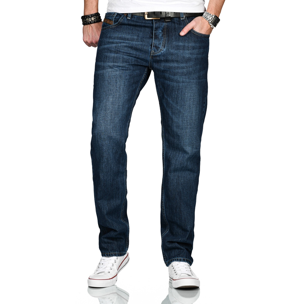 Alessandro Salvarini Comfort-fit-Jeans »A. Salvarini Marco Designer Herren Jeans Hose Basic Stretch Jeanshose Comfort Fit«