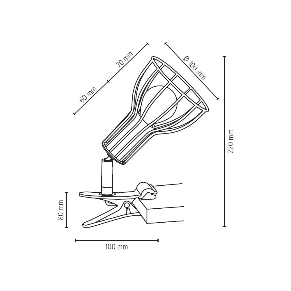 SPOT Light Klemmleuchte »MEGAN«, 1 flammig, Leuchtmittel E14 | ohne Leuchtmittel, Moderne Klemmleuchte, Dekorativer Schirm aus Metall, passendes LM E14