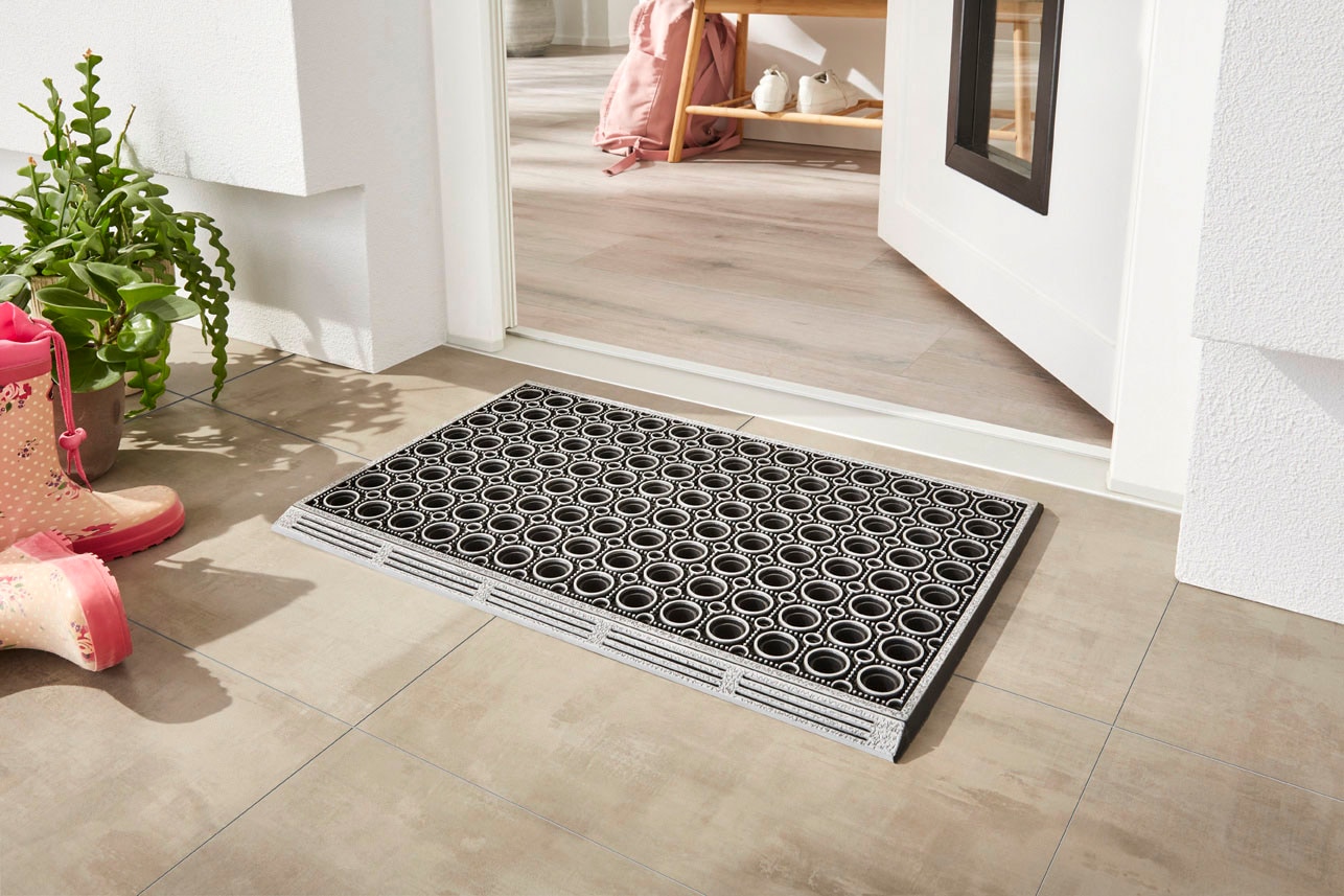 Home2Fashion Fußmatte »SpectaClean«, rechteckig, 12 mm Höhe, Schmutzfangmatte, moderne Ringoptik, robust & strapazierfähig