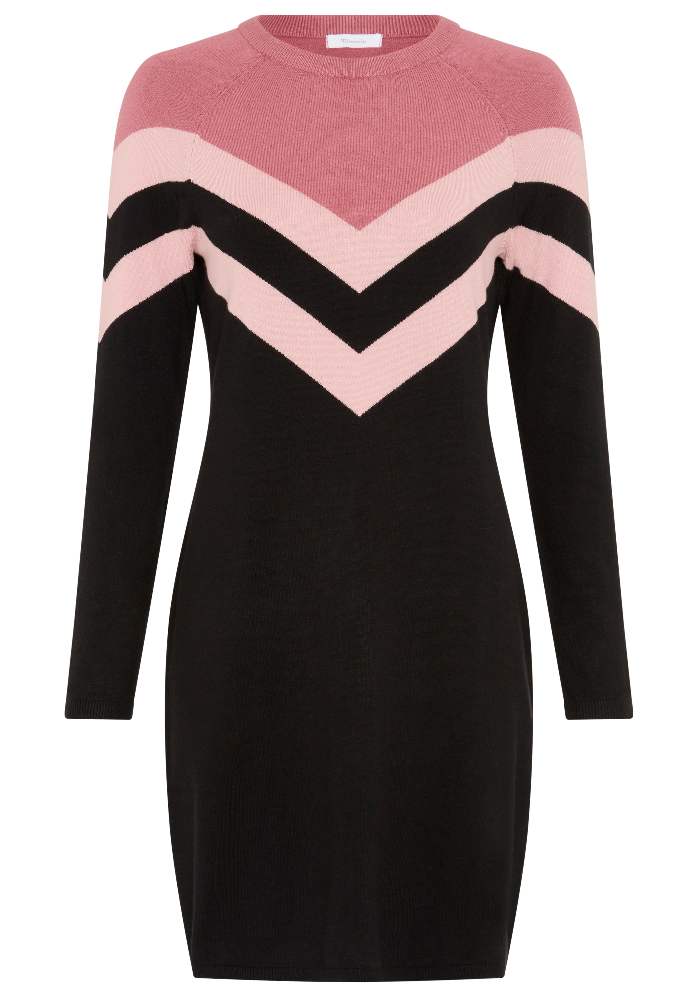 Tamaris Strickkleid lässiger Look mit Rundhalsausschnitt