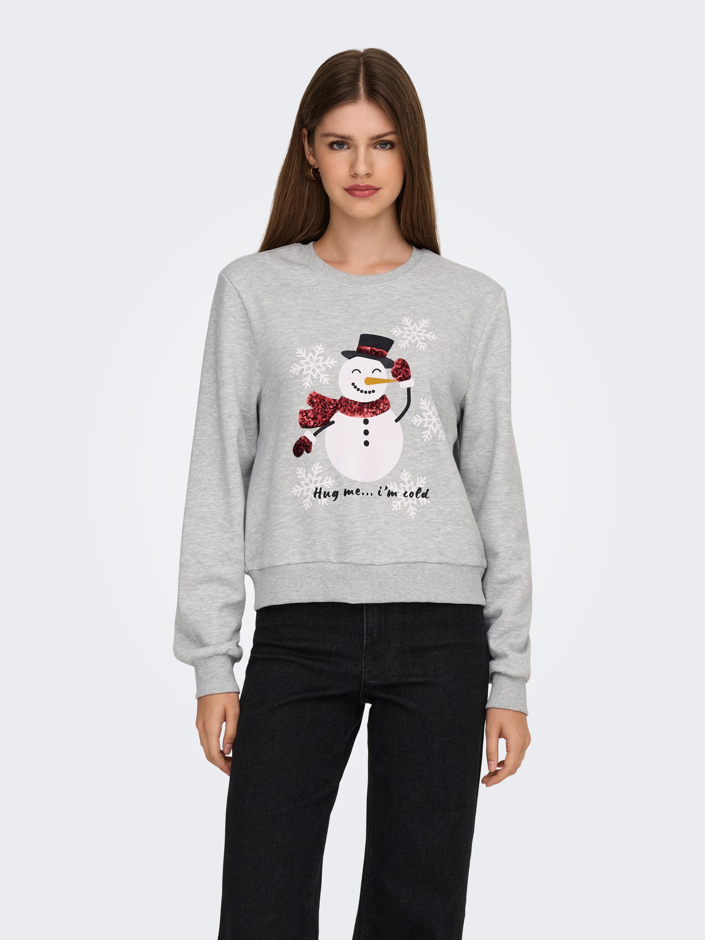 ONLY Weihnachtssweatshirt »ONLYDA XMAS L/S O-NECK BOX SWT«, mit verschiedenen Weihnachtsmotiven
