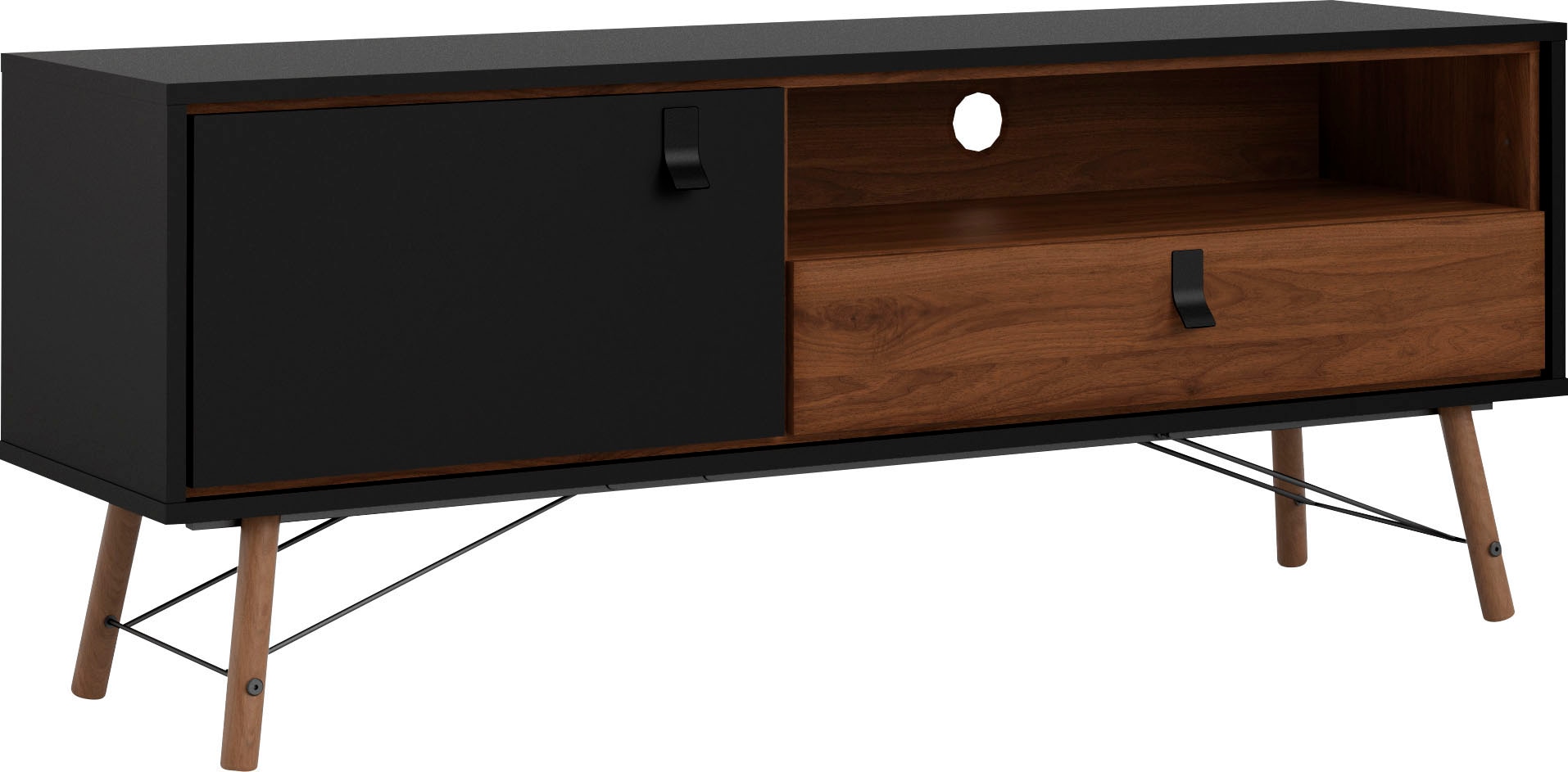 andas TV-Board »TV-Möbel, Fernsehtisch, TV-Unit, Media-Möbel, Sideboard,«, TV-Kommode, Breite/Höhe 150/60 cm, 1 Tür, 1 offenes Fach, 1 Schublade
