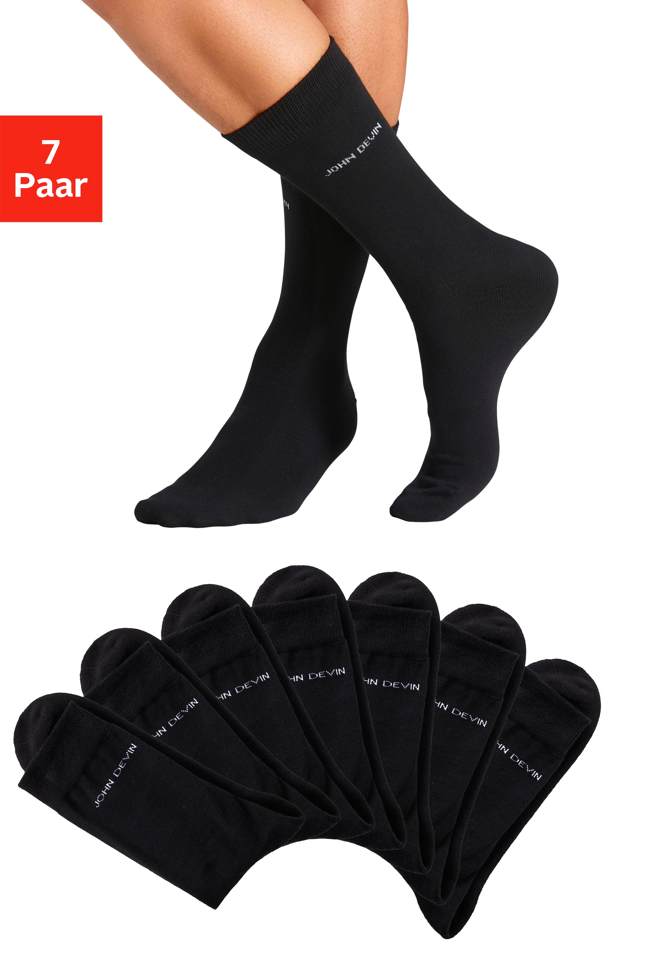 John Devin Basicsocken, (Packung, 7 Paar), für jeden Tag