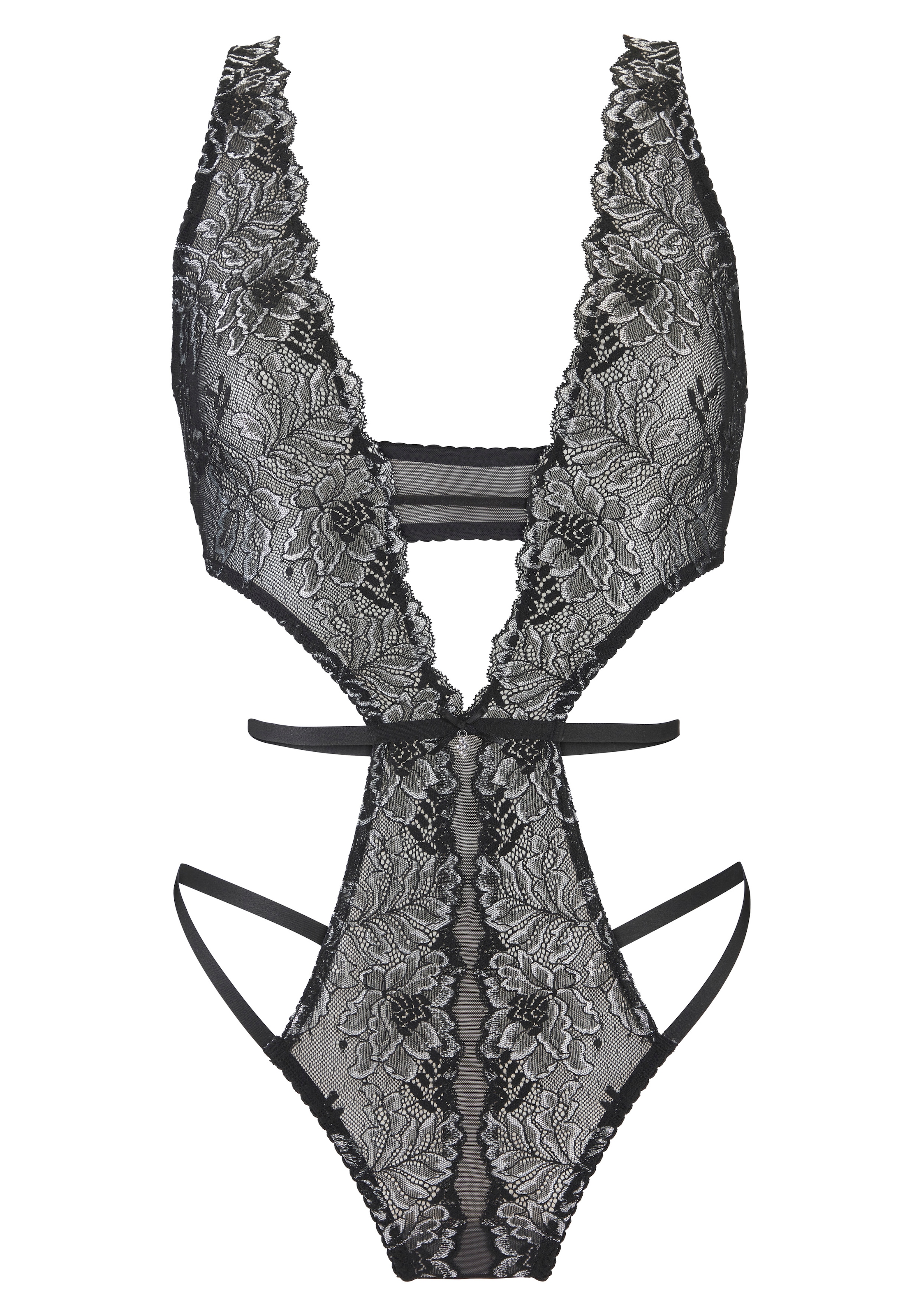 LASCANA Stringbody ohne Bügel, rundum aus floraler Spitze, sexy Dessous. Reizwäsche