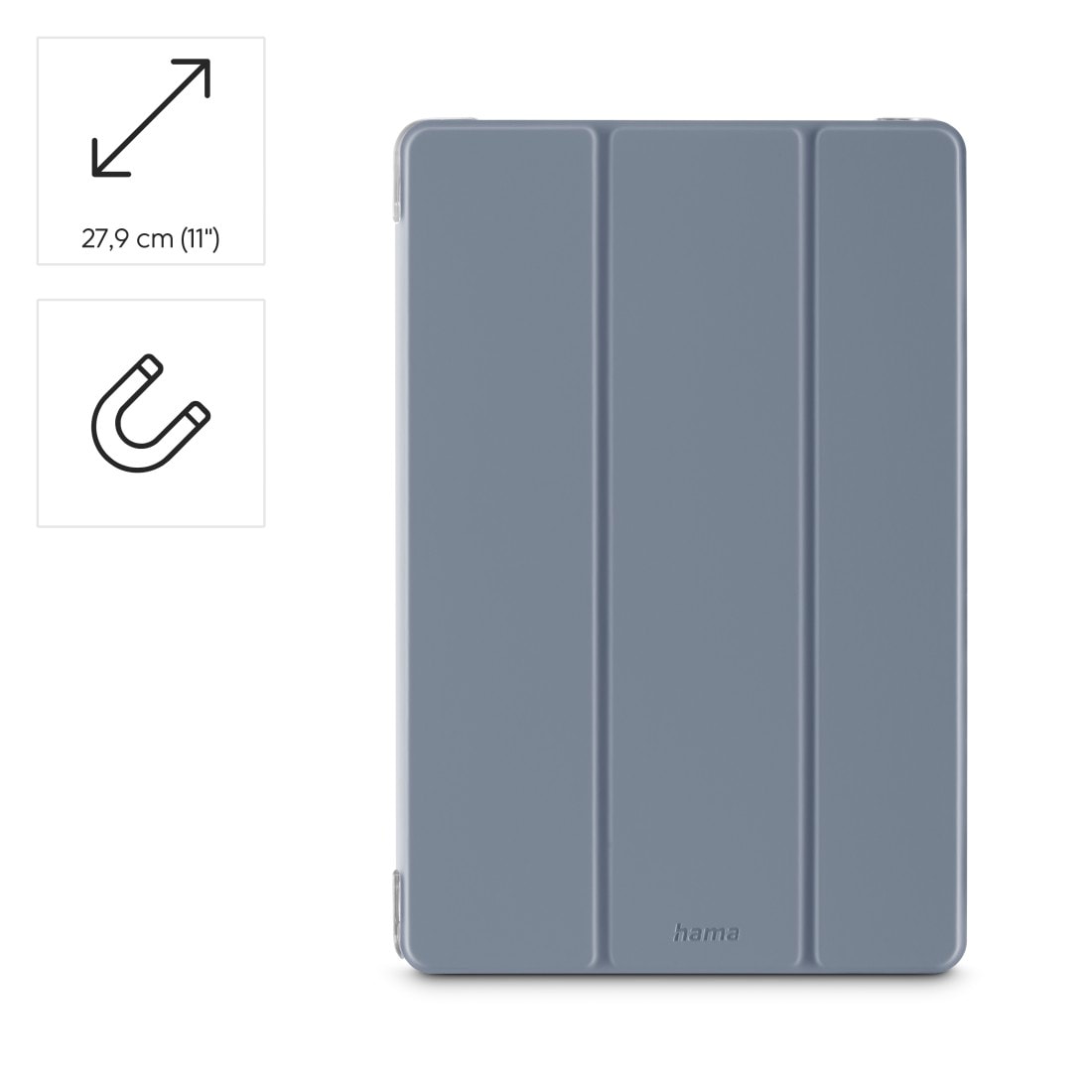 Hama Tablet-Hülle »Tablet-Hülle für Galaxy Tab A11+/A9+ 11“, transparente Rückseite« Samsung Galaxy Tab A11+ | Tablet Standfunktion, Magnetverschluss, leicht und robust