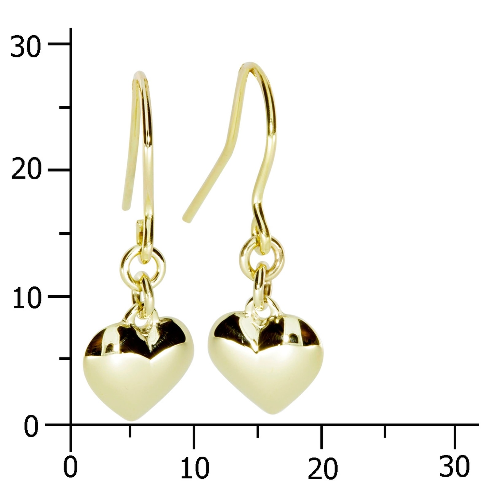 OSTSEE-SCHMUCK Paar Ohrhänger »- Herz 9 mm - Gold 333/000 -,«