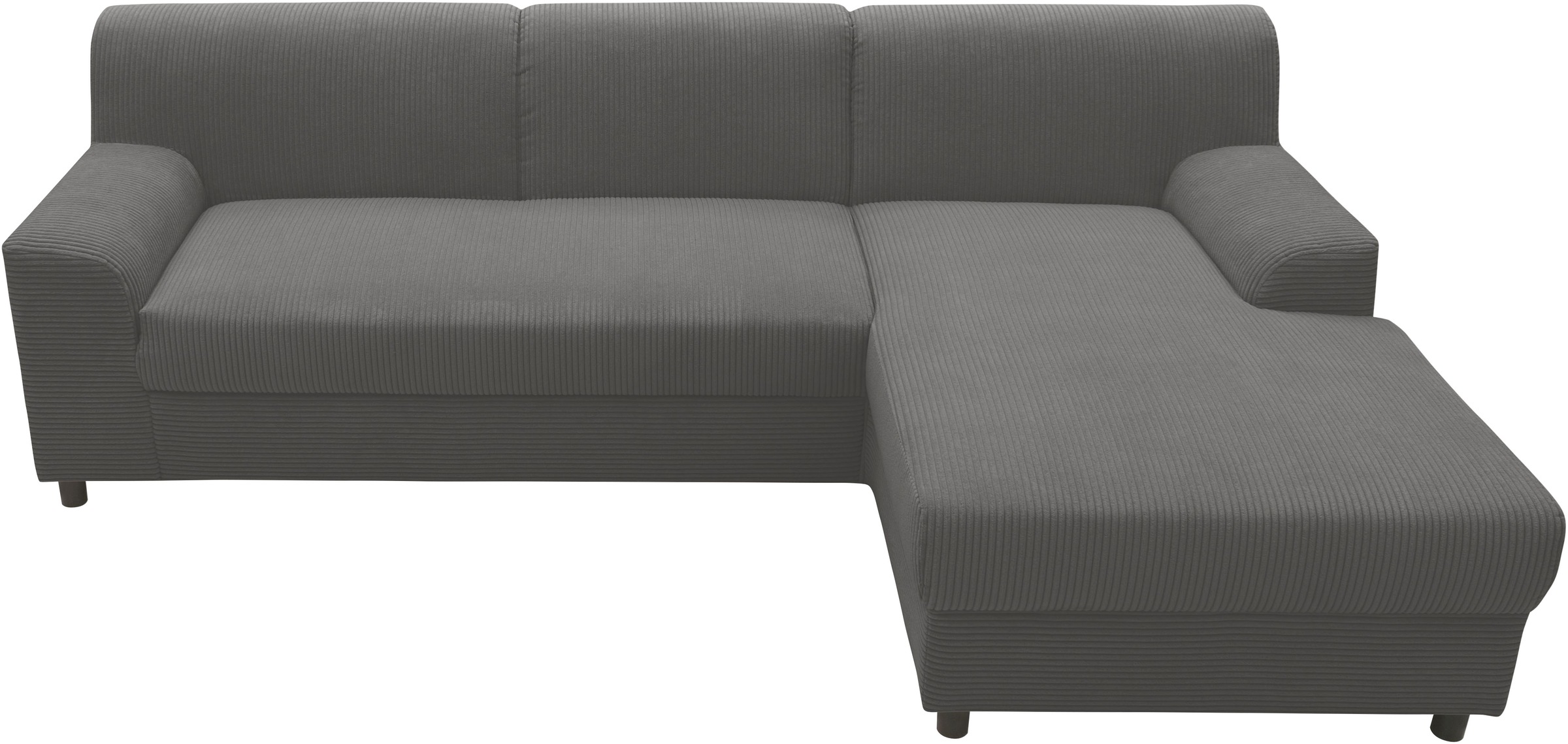 DOMO collection Ecksofa »Turah 2, L-Form, Cord oder Luxus-Microfaser, komfortabler Federkern«, B/T/H: 241/146/79 cm, incl. Zierkissen, wahlweise mit Bettfunktion