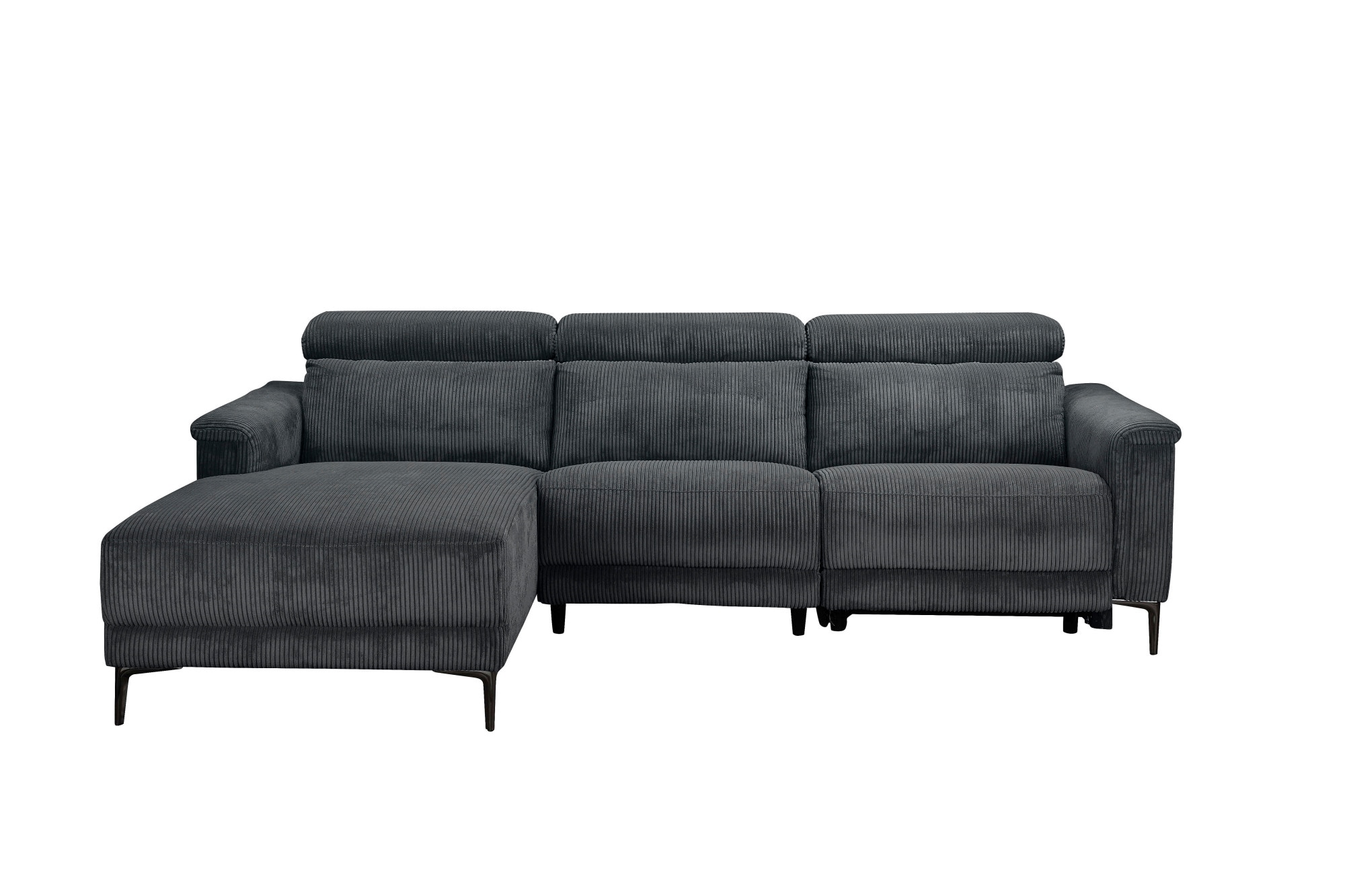 Home affaire Ecksofa »Lund in Cord, L-Form, 261 cm, manuelle und elektr. Relaxfunktion,« USB-C und Kopfteilverstellung
