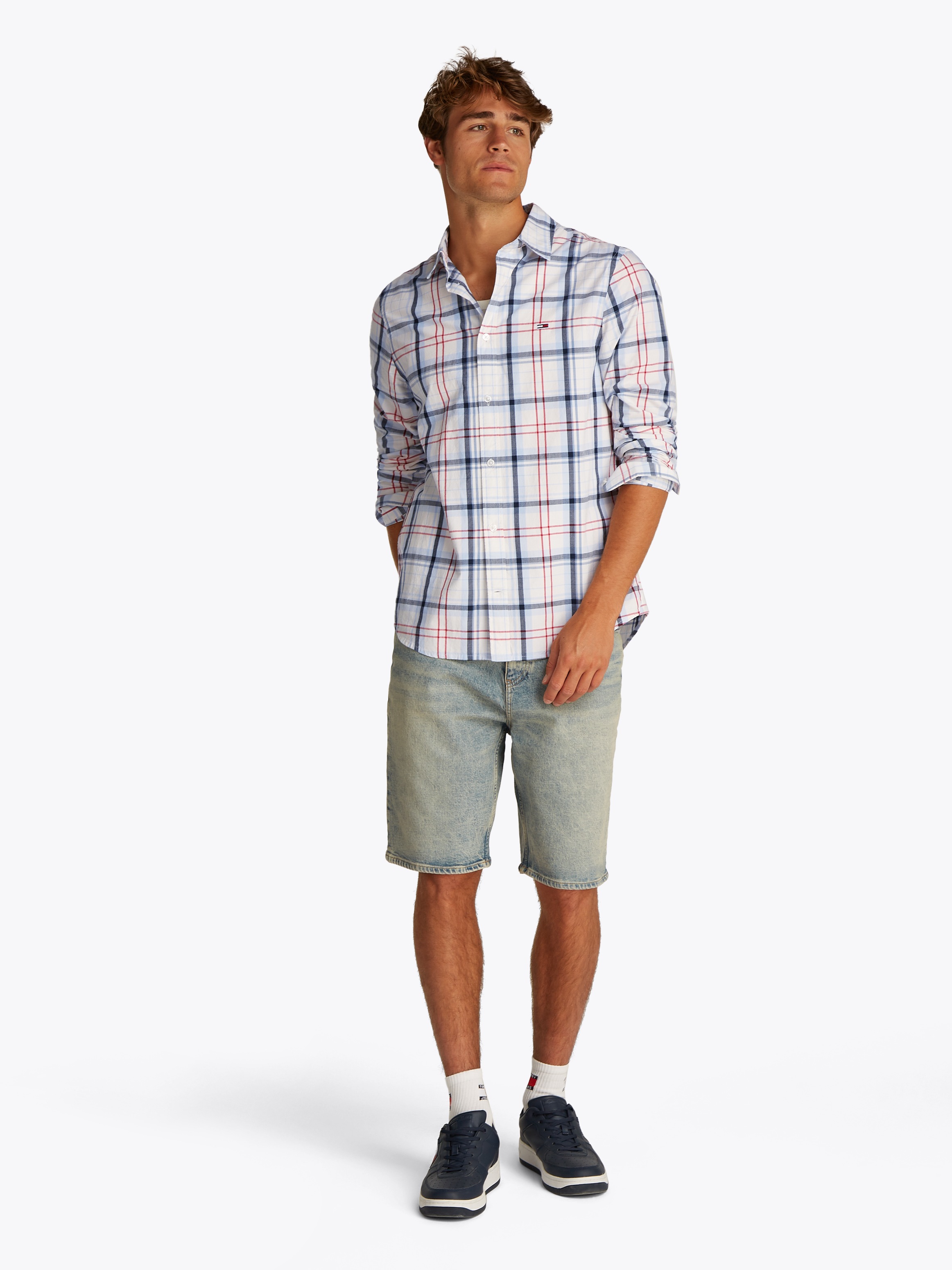 Tommy Jeans Langarmhemd »TJM REG POPLIN CHECK LS SHIRT«