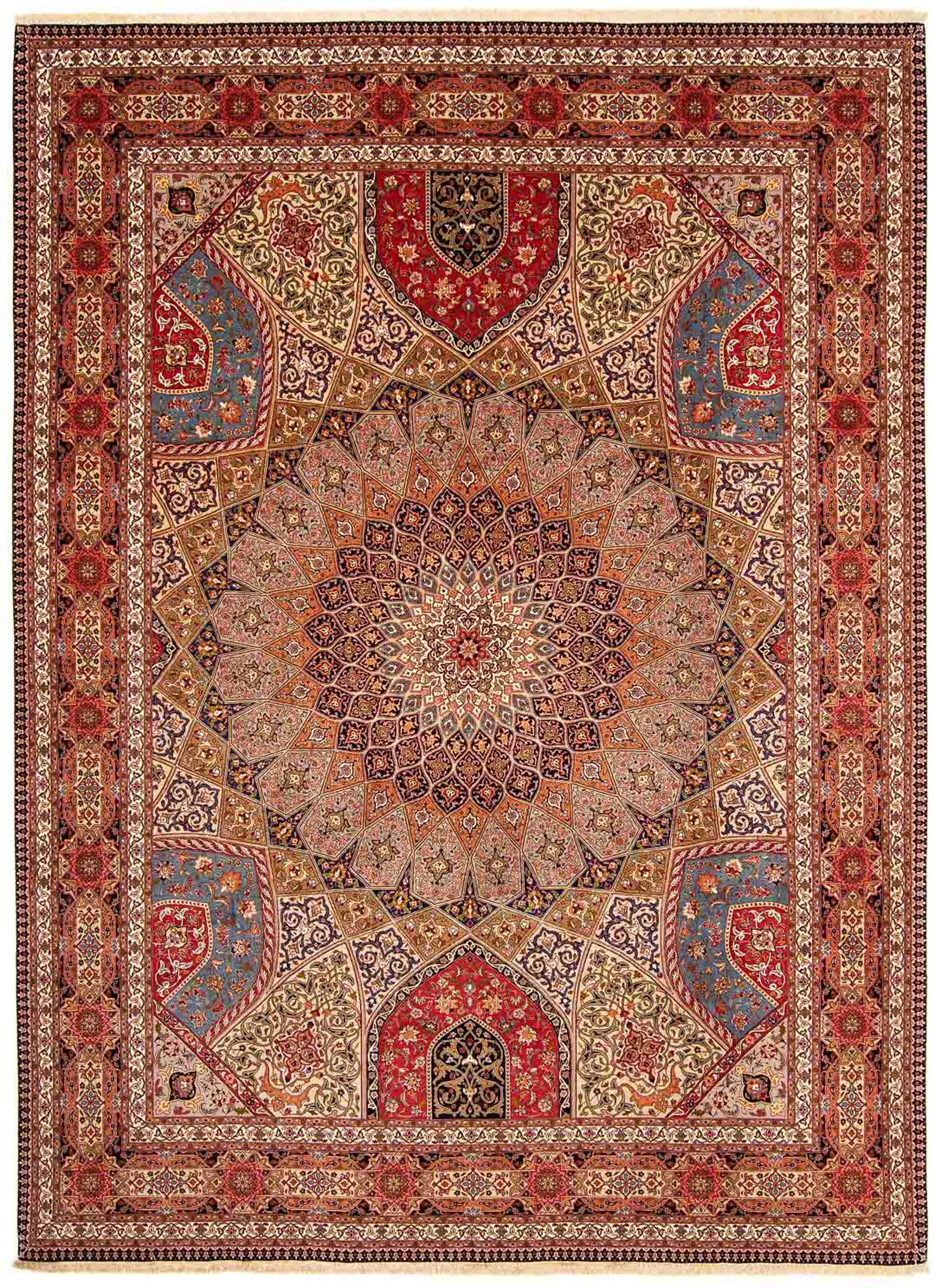 morgenland Orientteppich »Perser - Täbriz - Royal - 400 x 298 cm - mehrfarbig«, rechteckig, Wohnzimmer, Handgeknüpft, Einzelstück mit Zertifikat