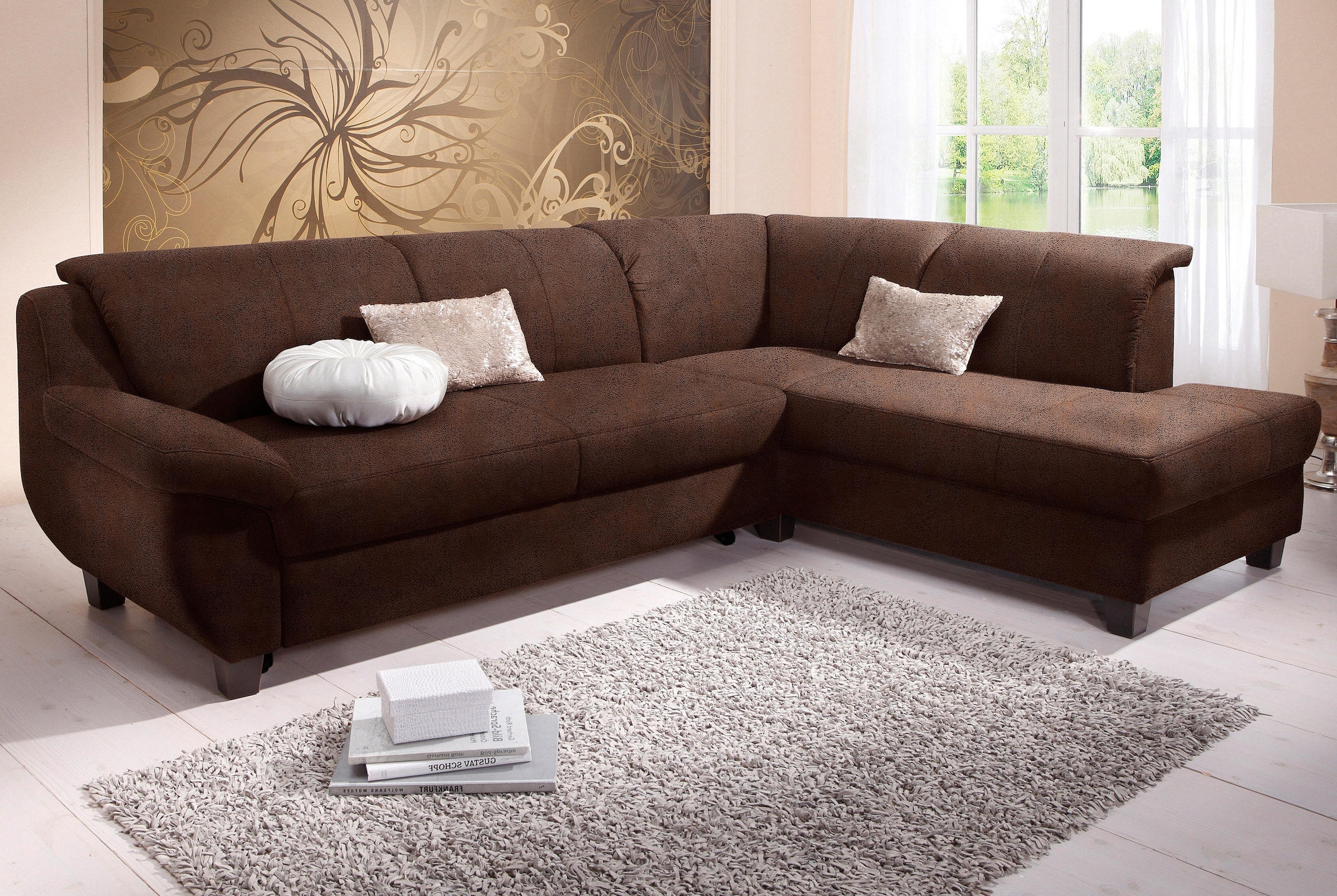 Home affaire Ecksofa »Yesterday Sitzbelastung 140 kg, L-Form«, wahlweise mit Bettfunktion, auch in Cord
