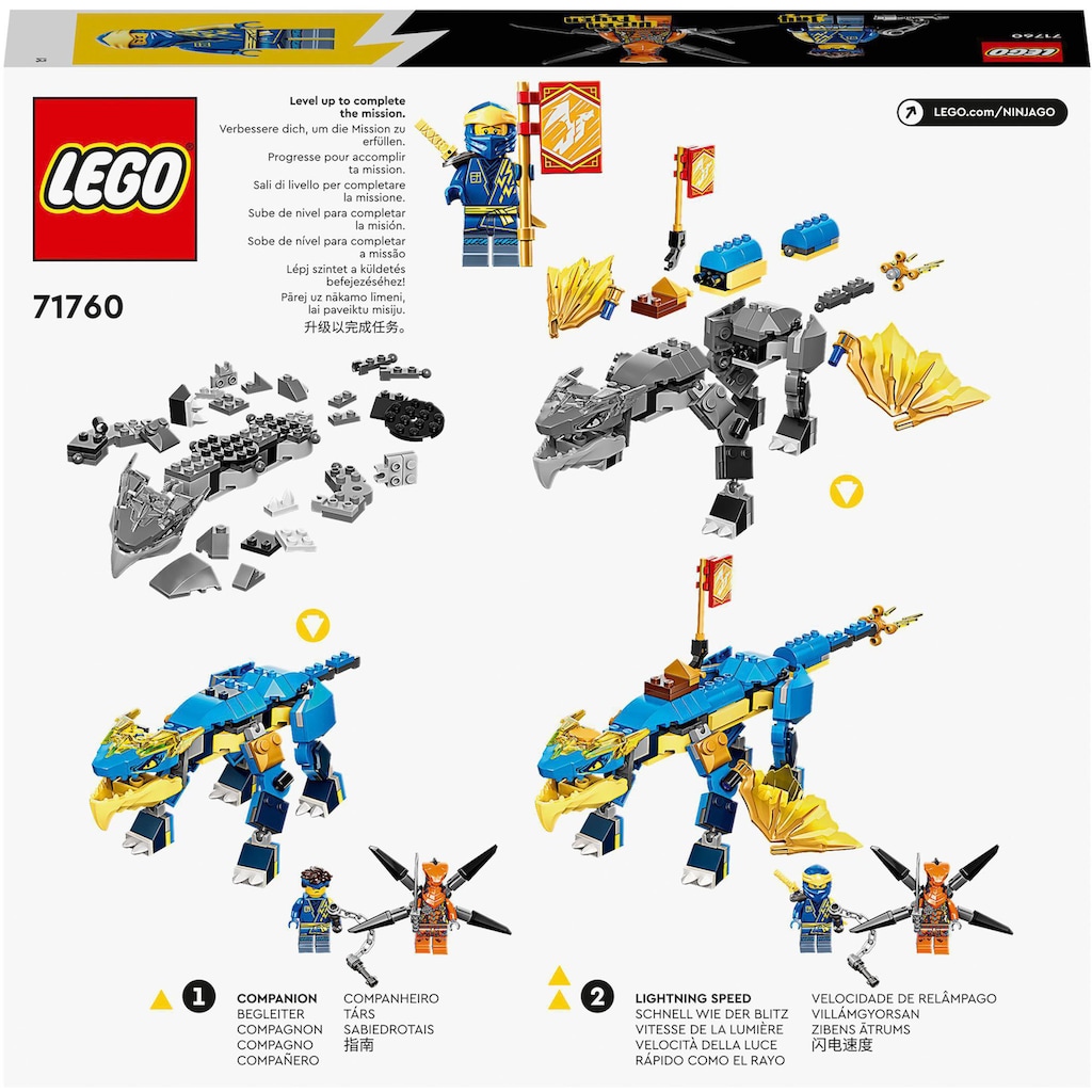 LEGO® Konstruktionsspielsteine »Jays Donnerdrache EVO (71760), LEGO® NINJAGO®«, (140 St.)