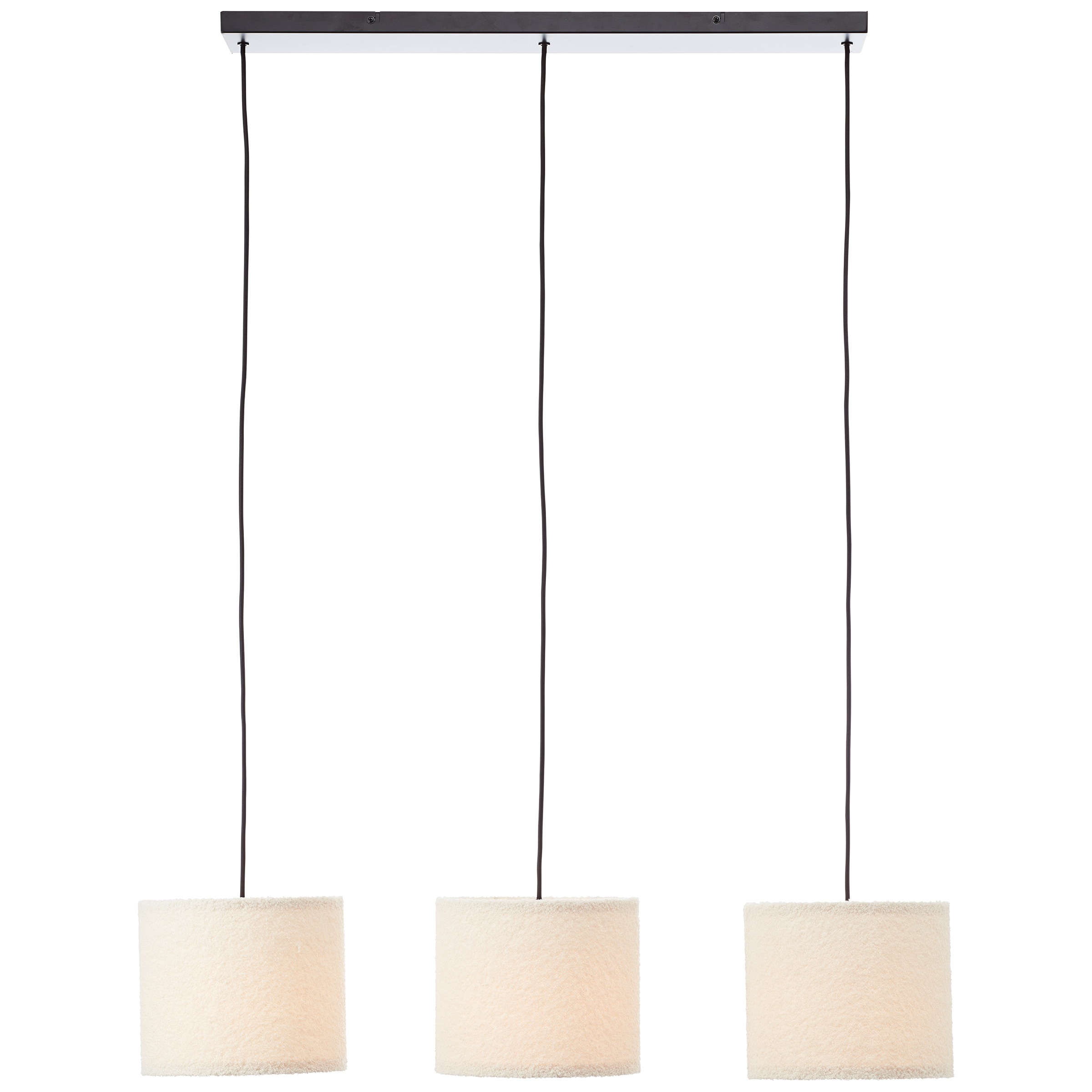 Brilliant Pendelleuchte »Teddy«, 3 flammig, Leuchtmittel E27 | ohne Leuchtmittel, flauschiger Teddystoff, 150 x 94 x 23 cm, E27, kürzbar, Textil, beige