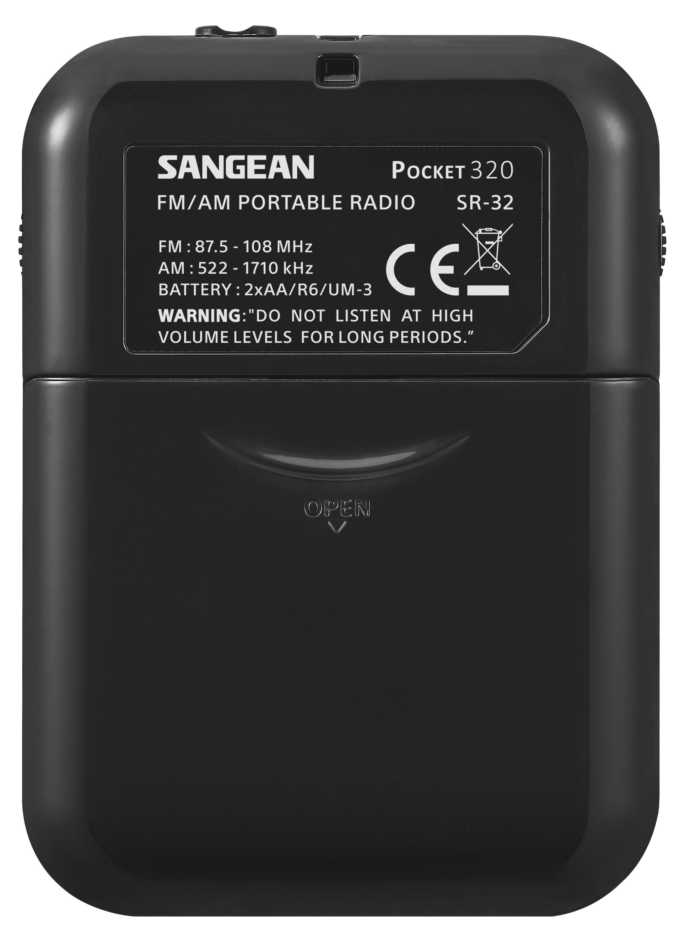 Sangean Radio »SR-32 (Pocket 320)«, (FM-Tuner-AM-Tuner), Ohrhörer im Lieferumfang