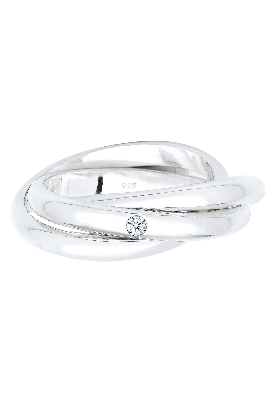 Elli DIAMONDS Verlobungsring »Ring Wickelring Diamant Weiß Brillantschliff (0.03 ct) 925 Sterling Silber«