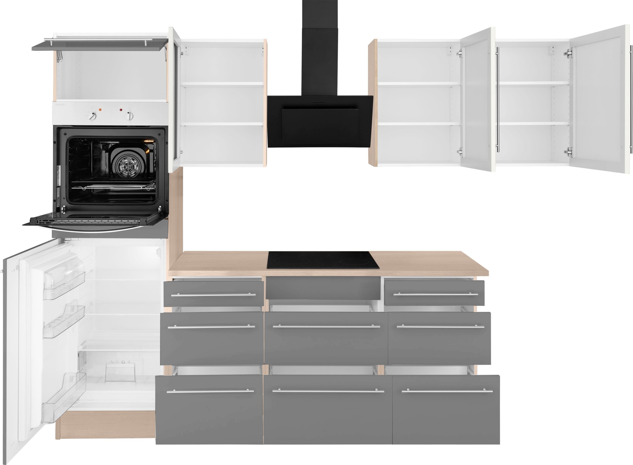 OPTIFIT Winkelküche »Bern«, Stellbreite 285x225 cm, wahlweise mit E-Geräten