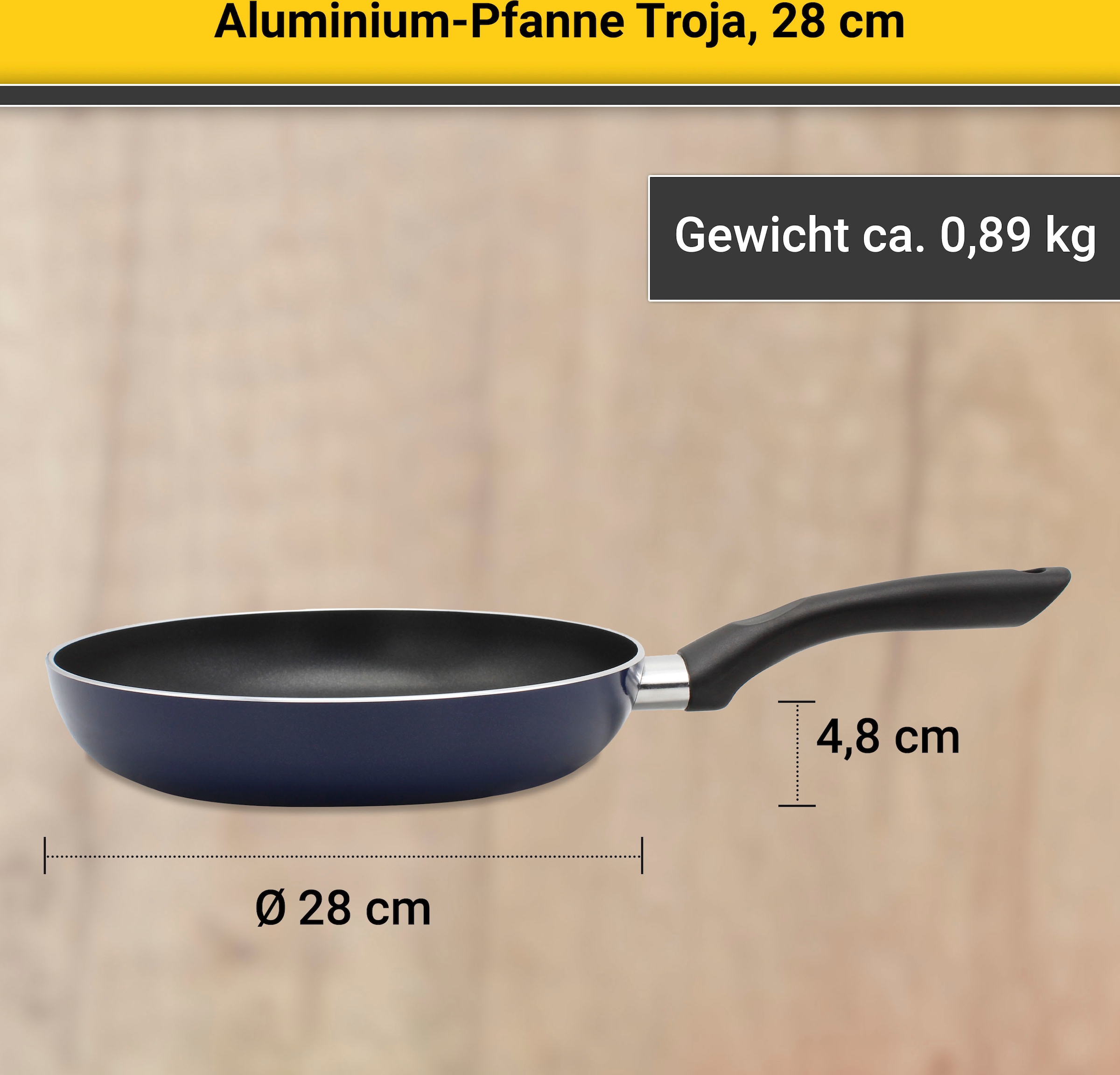 Krüger Bratpfanne »Aluminium Pfanne Troja«, Aluminium, (1 tlg.), für Induktions-Kochfelder geeignet