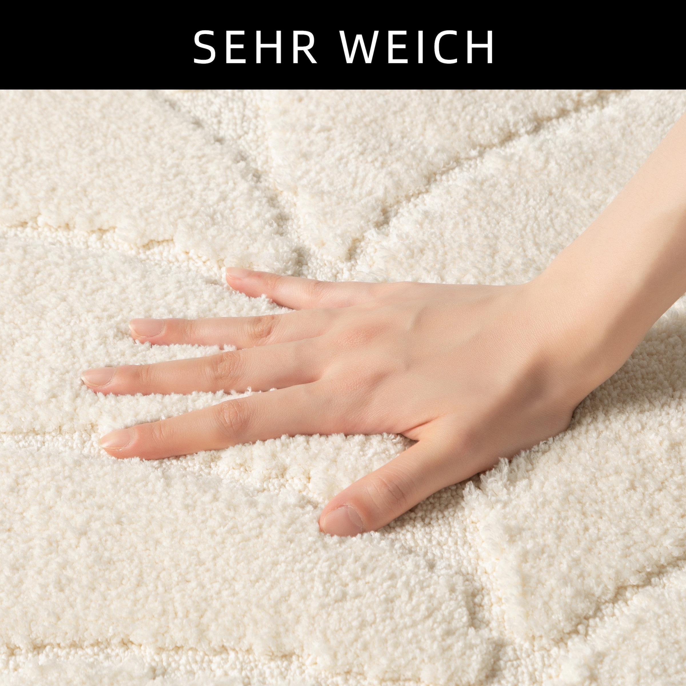 my home Badematte »Epense, Badvorleger, Badezimmer Teppich, Duschvorleger«, fußbodenheizungsgeeignet-schnell trocknend, Badteppich, Uni Farben, Blätter, Hoch-Tief Effekt