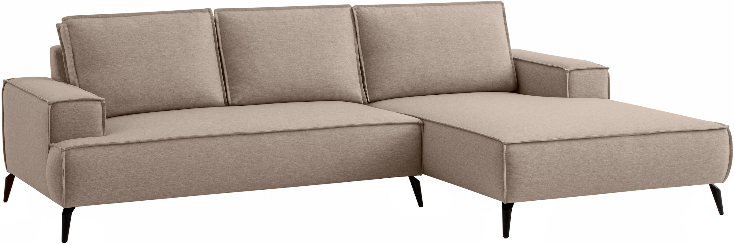 OTTO home Ecksofa »TVINNU« wahlweise Recamiere rechts/links, schwarze Füße, bequemer Sitzkomfort
