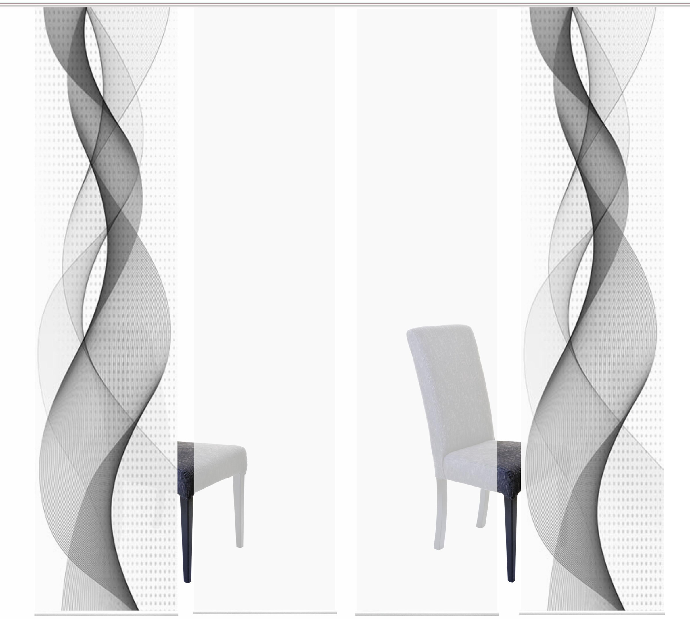 HOME WOHNIDEEN Schiebegardine »OPALIA 4ER SET« Paneelwagen 4 Stk. tlg. HxB: 245x60