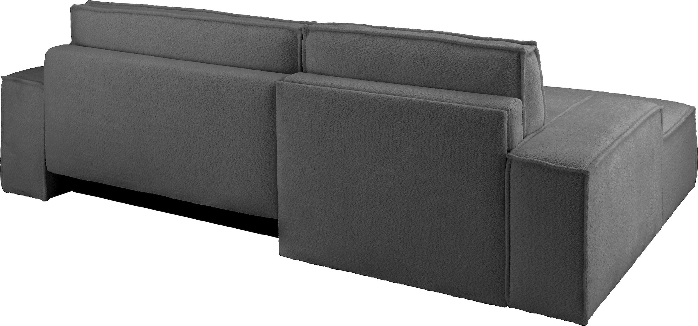 andas Ecksofa »Finnley Schlafsofa 267 cm in Bouclé, Struktur fein u. Cord, L-Form,«, Schlaffunktion m. Bettkasten (136/210 cm), Bouclé, Struktur und Cord
