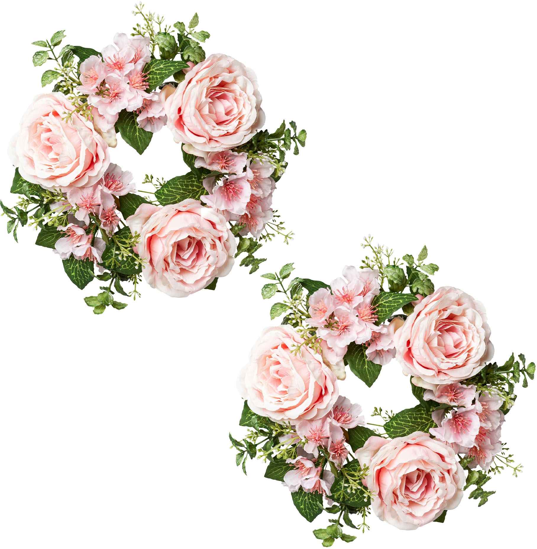 »Kerzenring green bestellen Set im Rosen und Raten 2er Blüten«, Kunstblume Creativ auf
