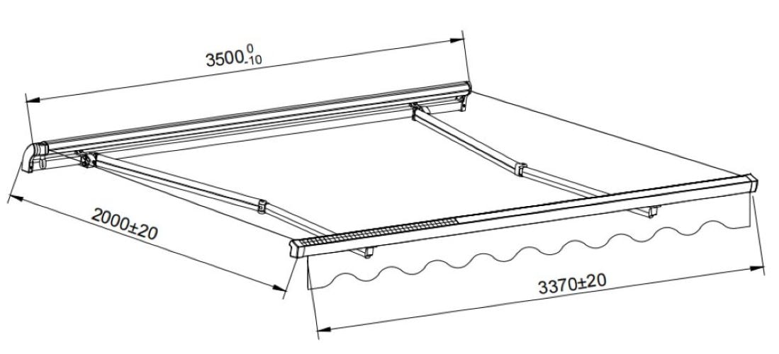 KONIFERA Gelenkarmmarkise »mit LED-Beleuchtung, Ausfall: 200 cm, in verschiedenen Breiten« wasserabweisendes, UV-beständiges, strapazierfähiges Polyester