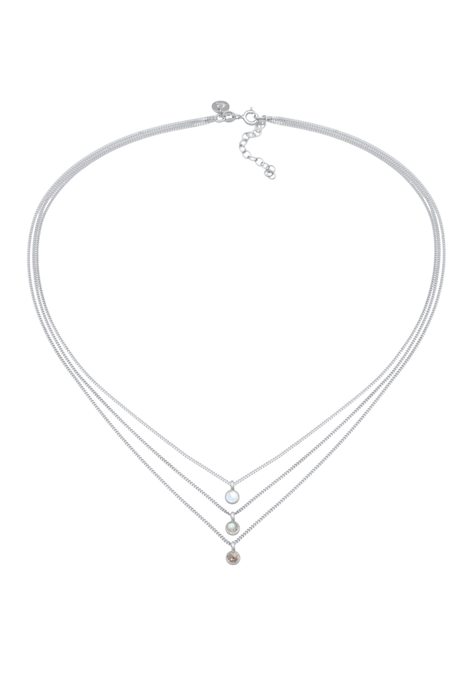 Elli Premium Choker »Halskette Choker Layer Edelstein Solitär Anhänger 925 Silber«