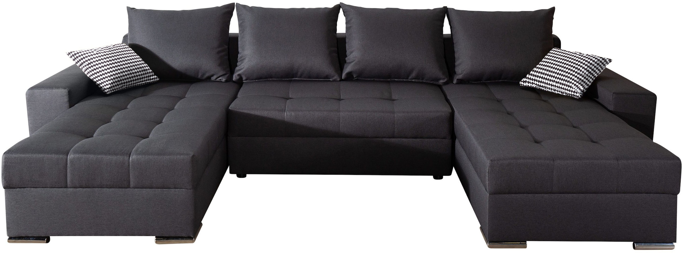 COLLECTION AB Wohnlandschaft »Josy XL U-Form, Breite: 313 cm« mit Bettfunktion, Bettkasten & 2 Zierkissen, Federkern