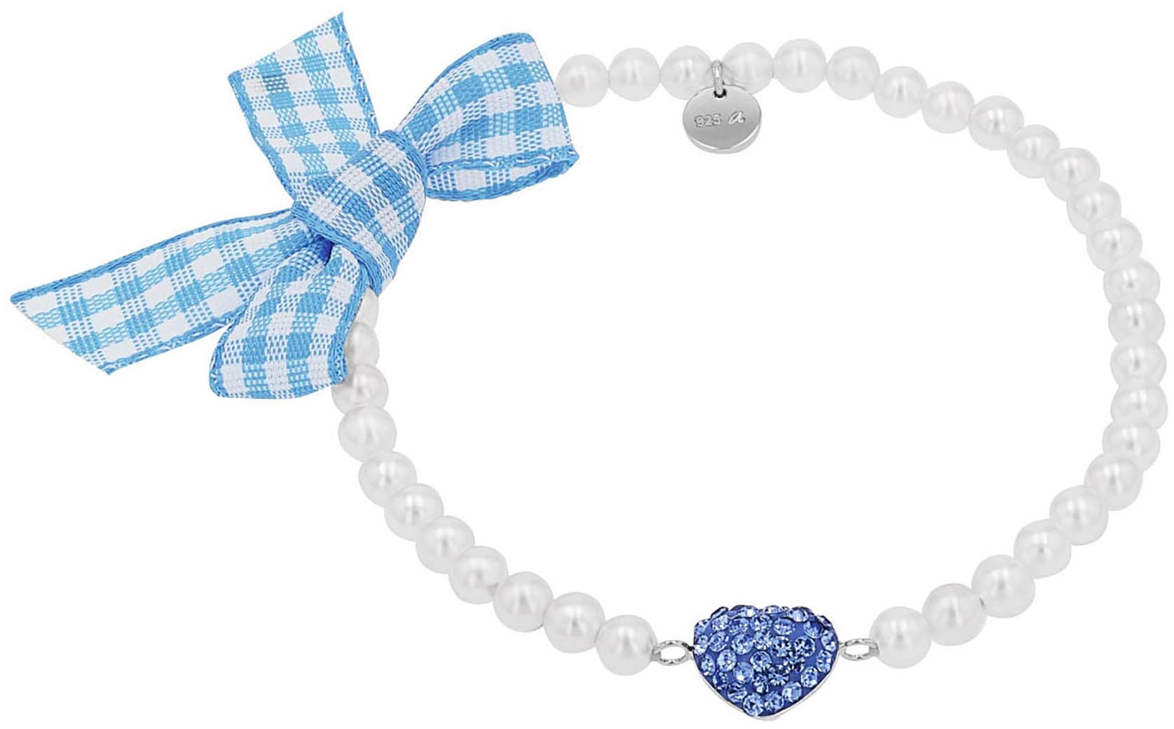 Amor Armband »Herz/Schleife, Trachtenschmuck, Volksfest« mit Kristallglas - mit Muschelkernperle