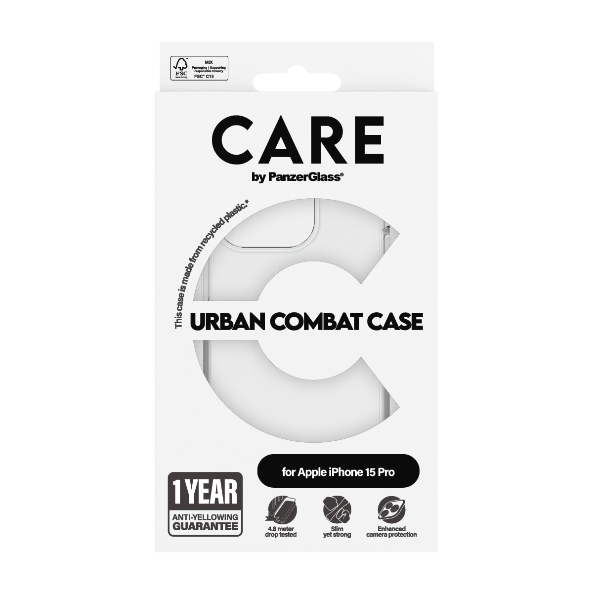 CARE by PanzerGlass Handyhülle »Urban Combat Case für Apple iPhone 15 Pro« Backcover, Schutzhülle, Handyschutzhülle, Case, Schutzcase, stoßfest