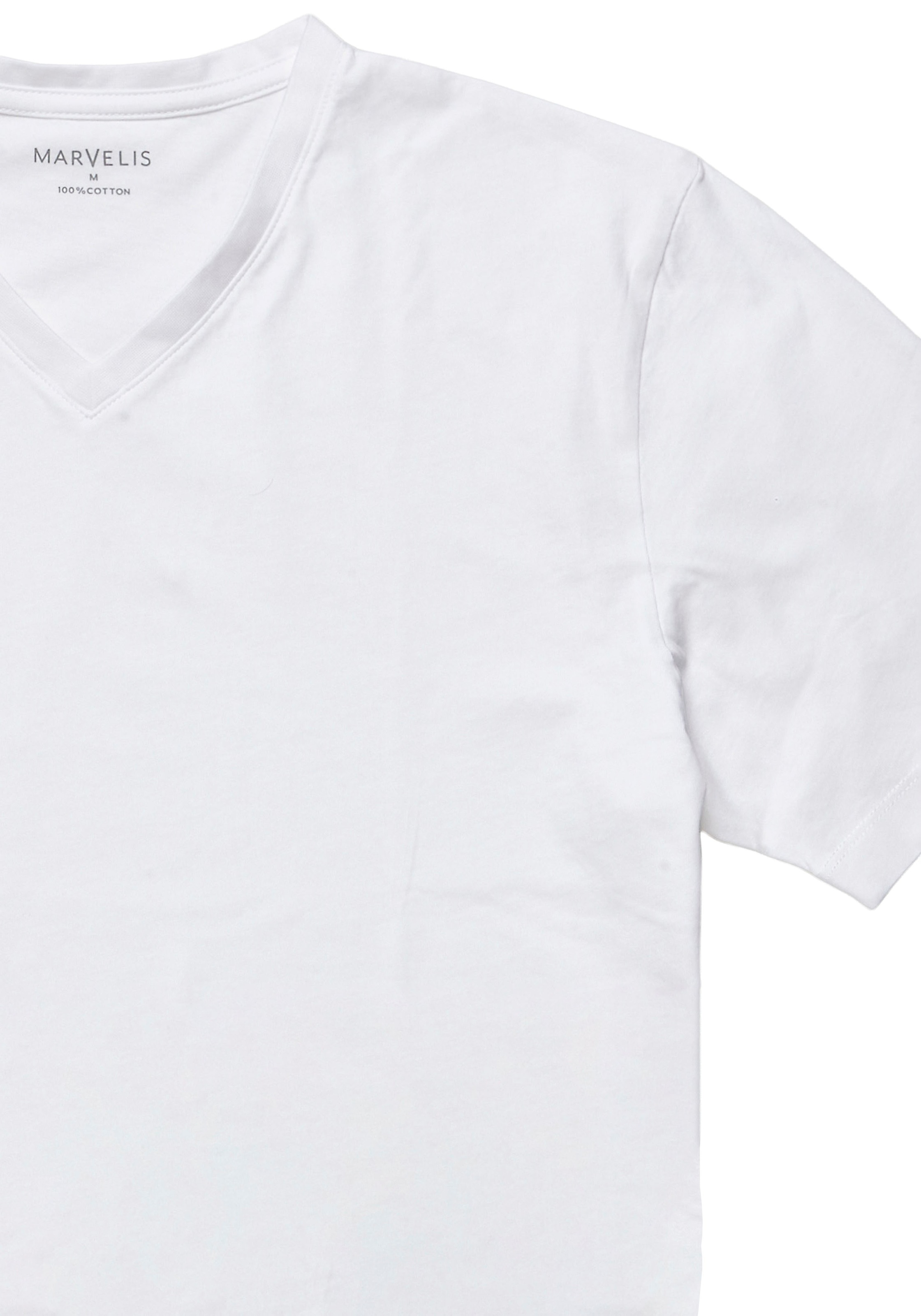 MARVELIS V-Shirt 2 Stk. tlg. V-Ausschnitt, Doppelpack, regular fit, Basic, Unterziehshirt