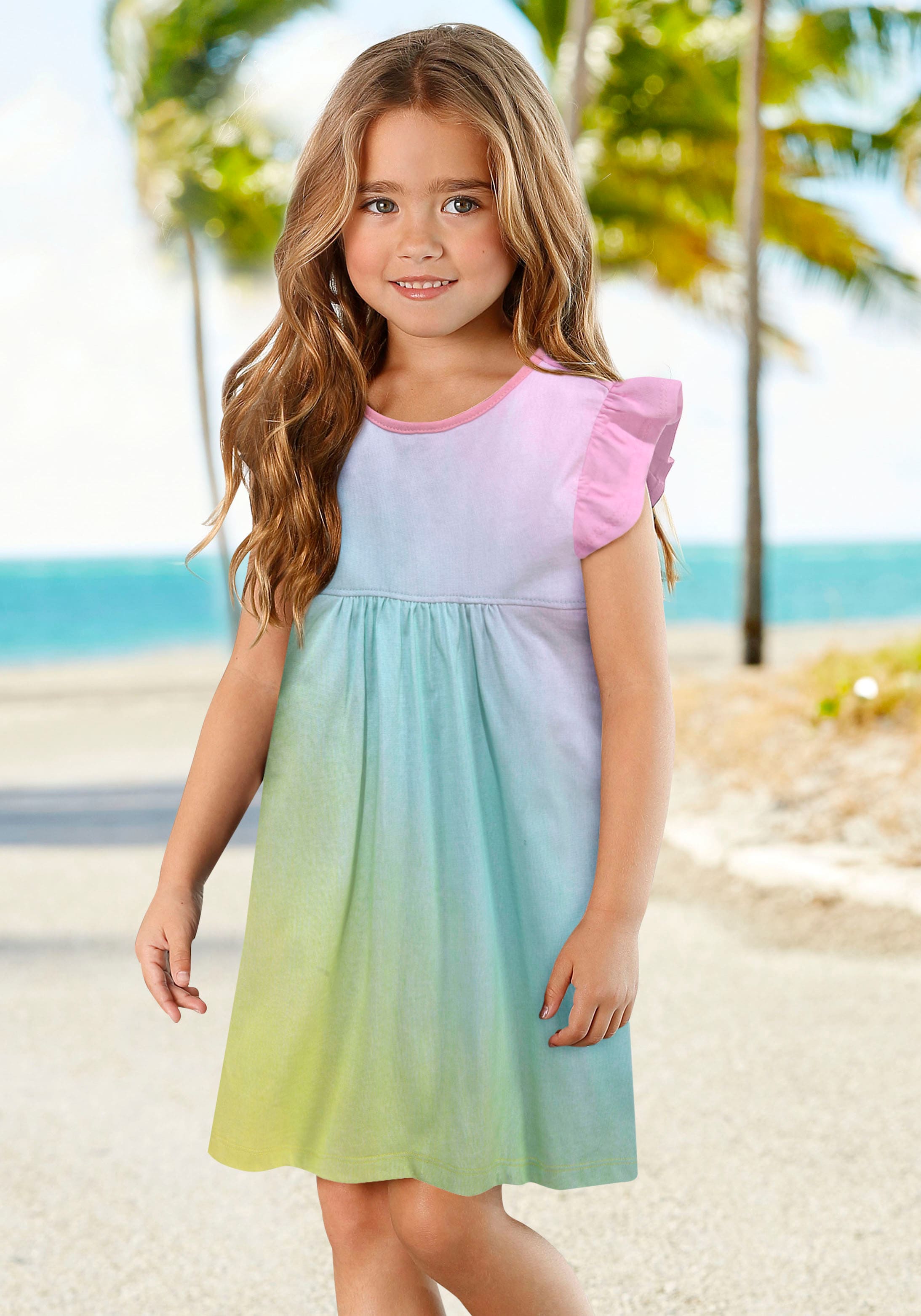 KIDSWORLD Jerseykleid »für kleine Mädchen«, mit kleinen Flügelärmeln