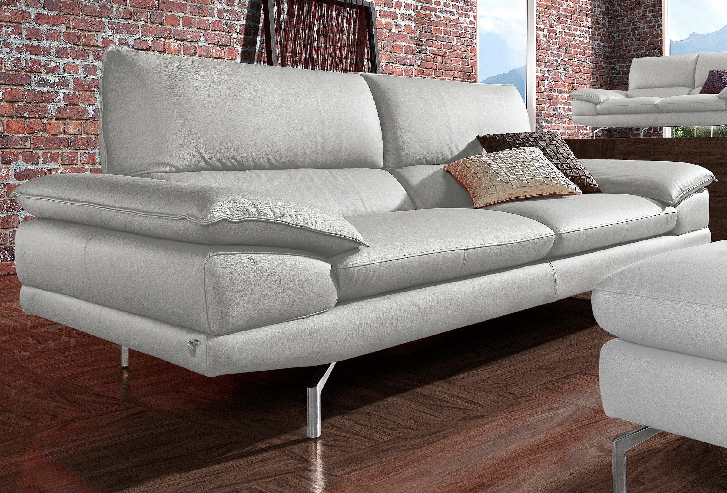 CALIA ITALIA 3-Sitzer »Dave, italienisches Designsofa, mit erstklassigem Sitzkomfort« in zwei Lederqualitäten und toller Detailverarbeitung