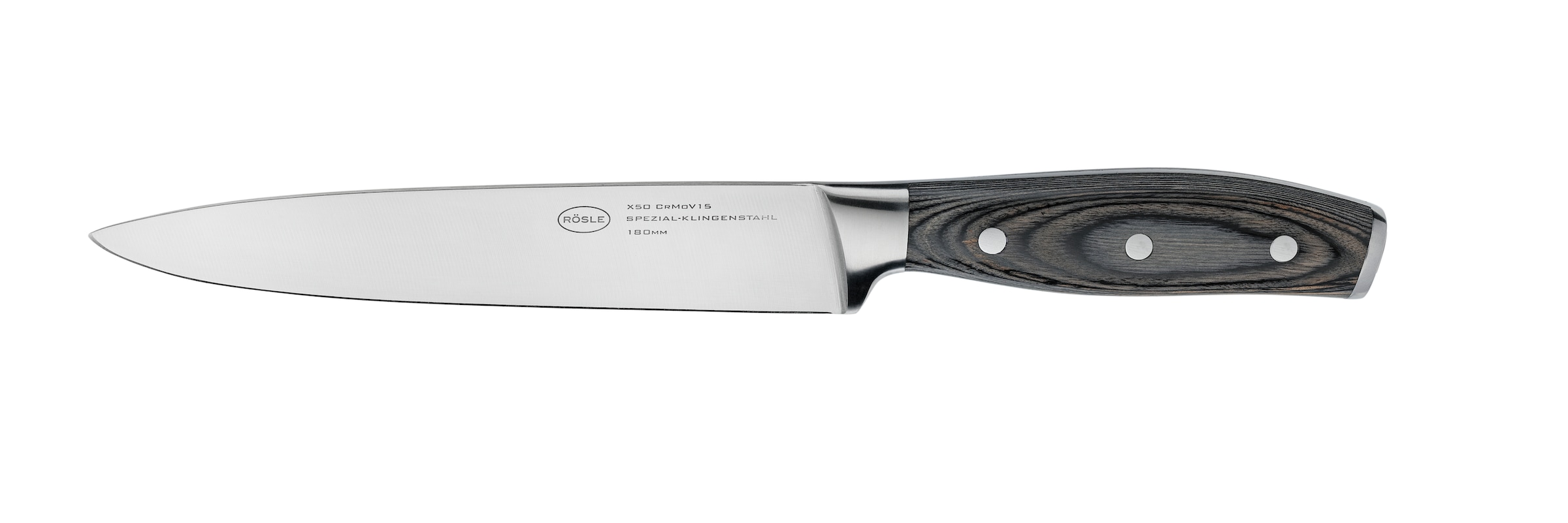 RÖSLE Fleischmesser "WOLFGREY, 18 cm, Griff Pakka"
