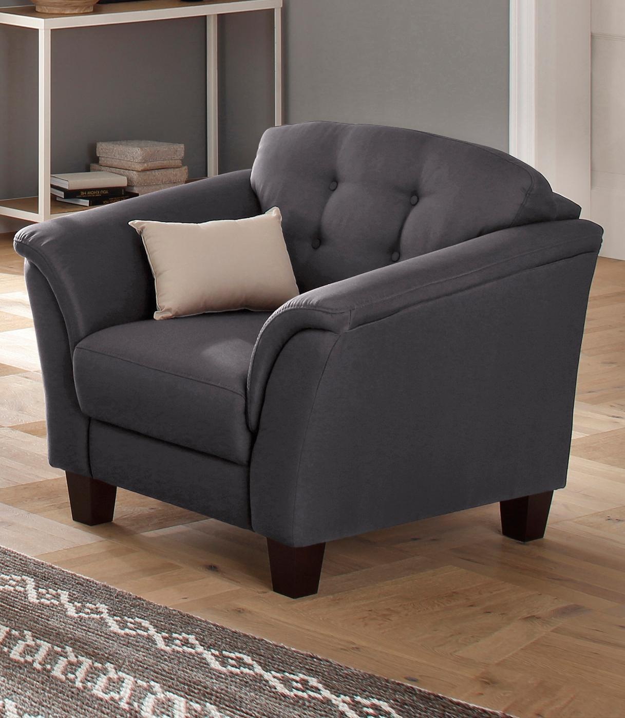 Home affaire Sessel »Trondheim« mit Federkern, Knopfheftung im Rücken, Füße Buche