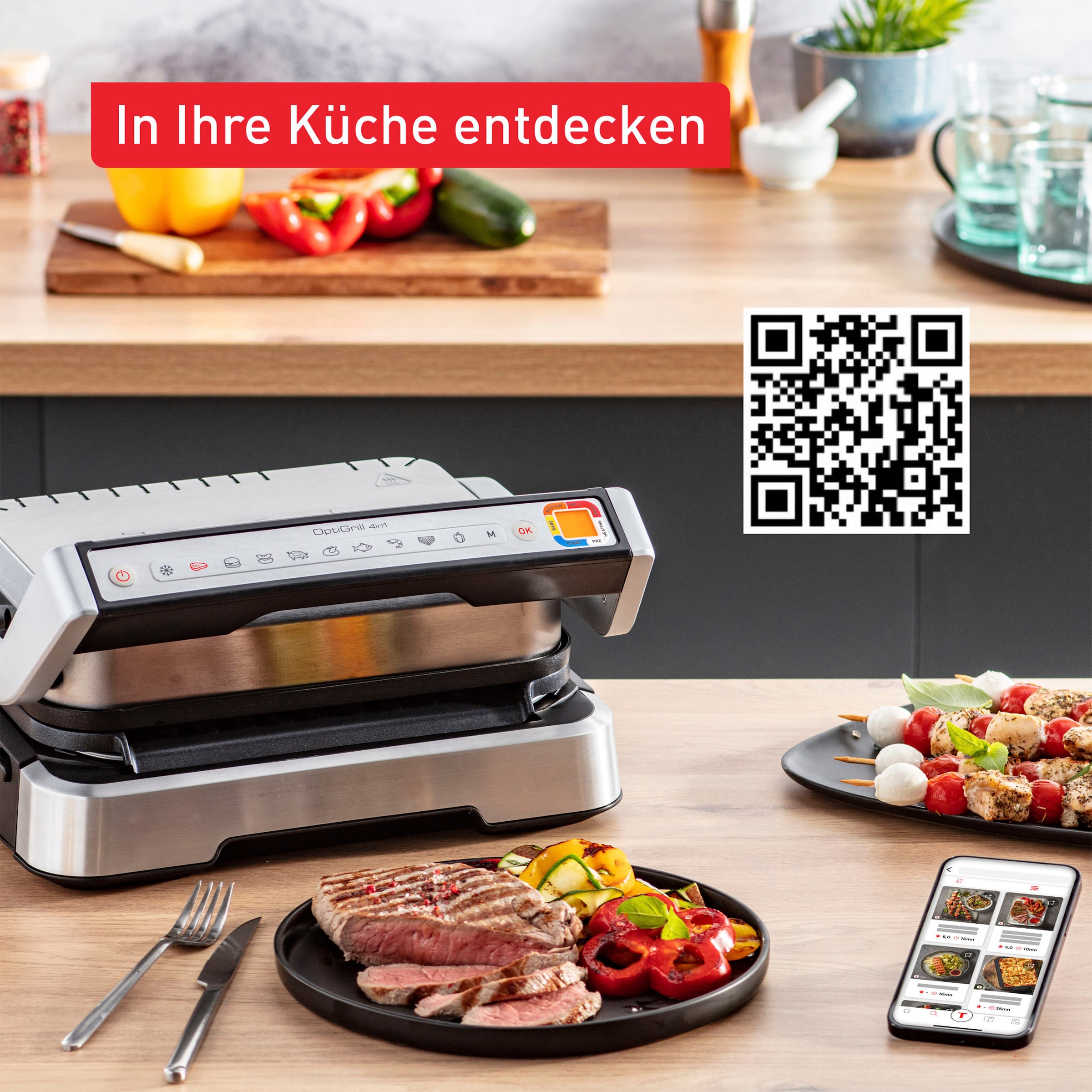 Tefal OptiGrill XL GC722D Kontaktgrill 9. voreingestellte Programme Buy