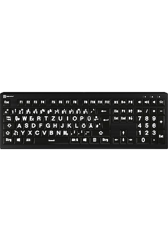 Tastatur »XL-Print Astra 2 White on Black DE (PC)«,...